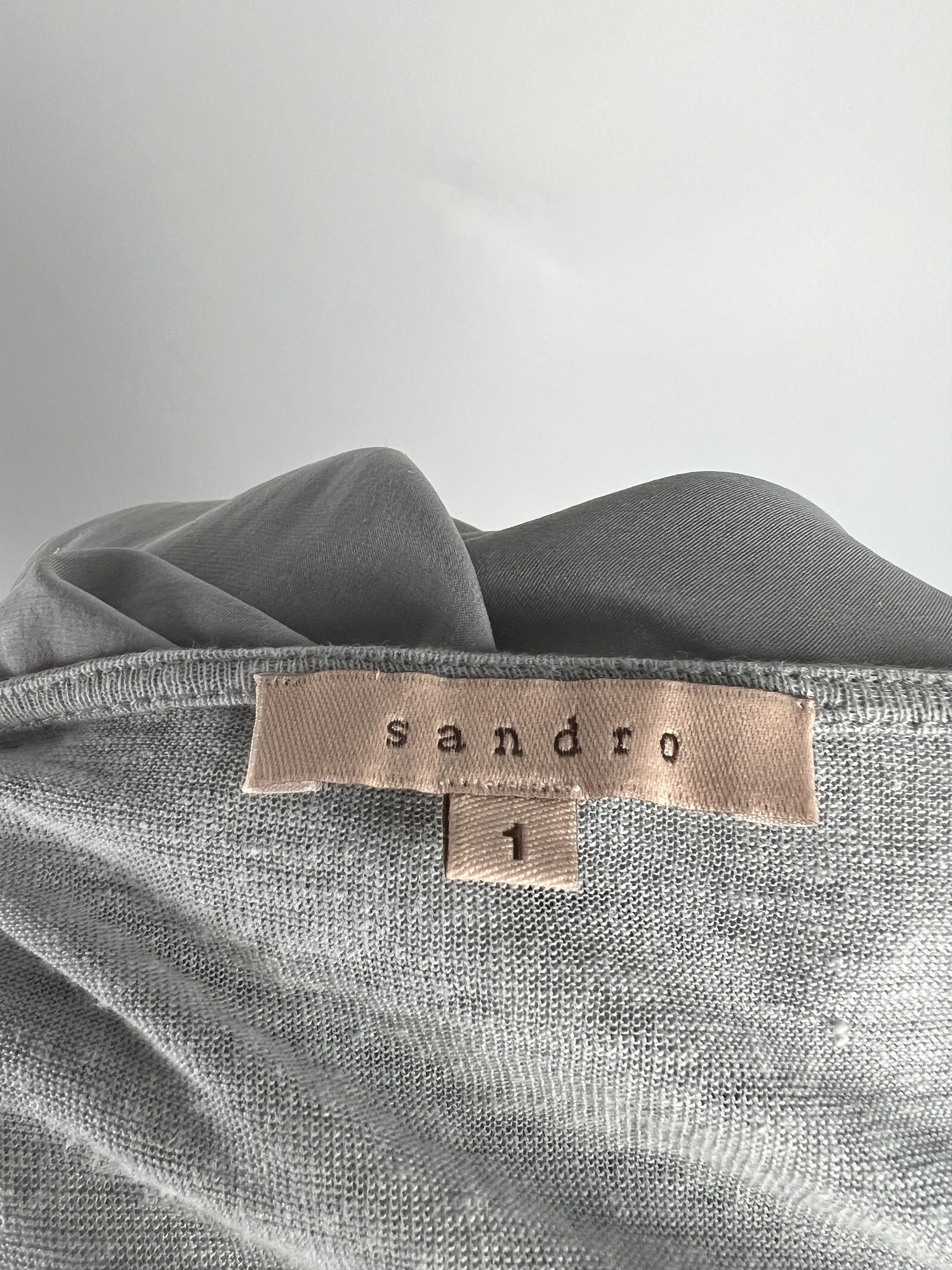 Sandro Sandro Vintage Gray Silk Linen Dress Size 1 Size S / US 4 / IT 40 - 9 Thumbnail