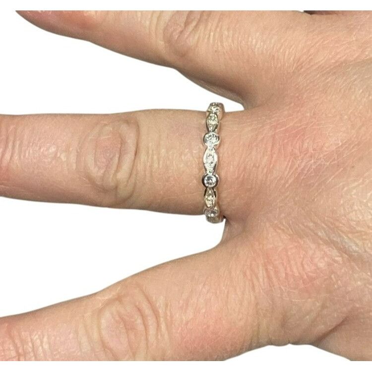 Other Elegant Vintage-Style Silver Tone Eternity Band Ring Set Wit Size ONE SIZE - 4 Thumbnail