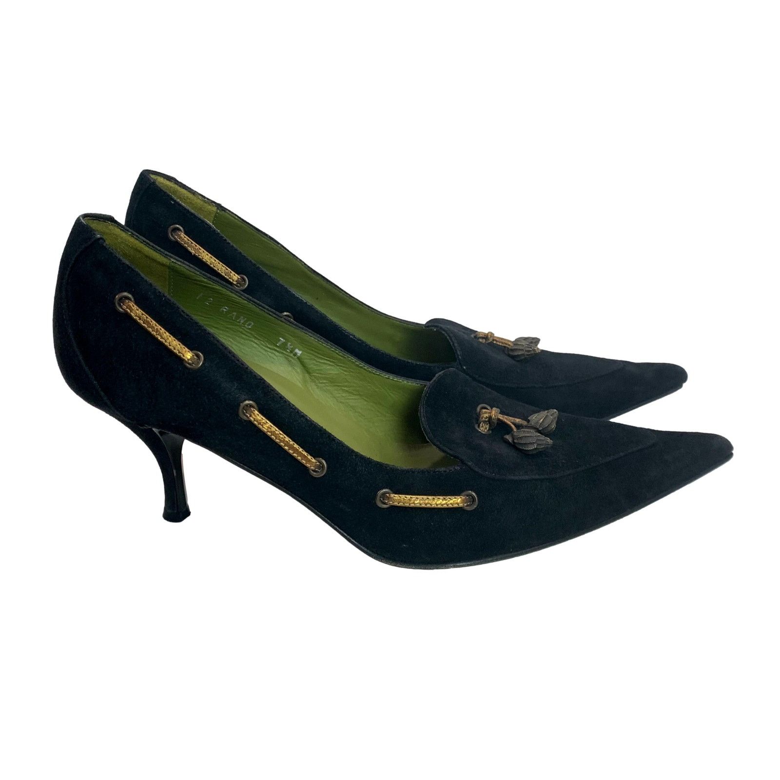 Donald Pliner Donald J Pliner Couture Black Kid Suede Pointy Toe Pumps 7.5 Size US 7.5 / IT 37.5 - 5 Thumbnail