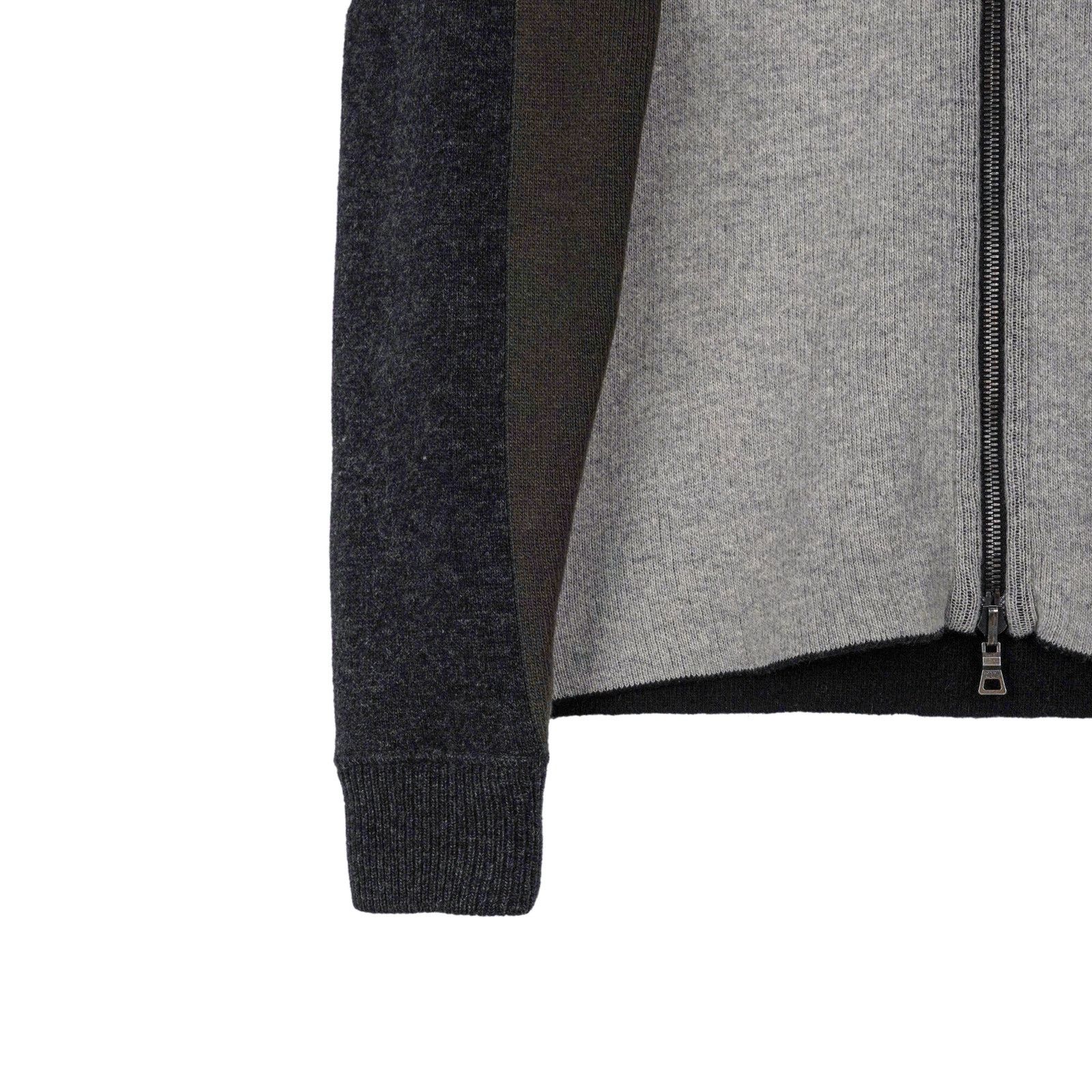 Prada Prada Milano Black Gray Wool Knit Reverse Double Zip Sweater Size US M / EU 48-50 / 2 - 9 Thumbnail