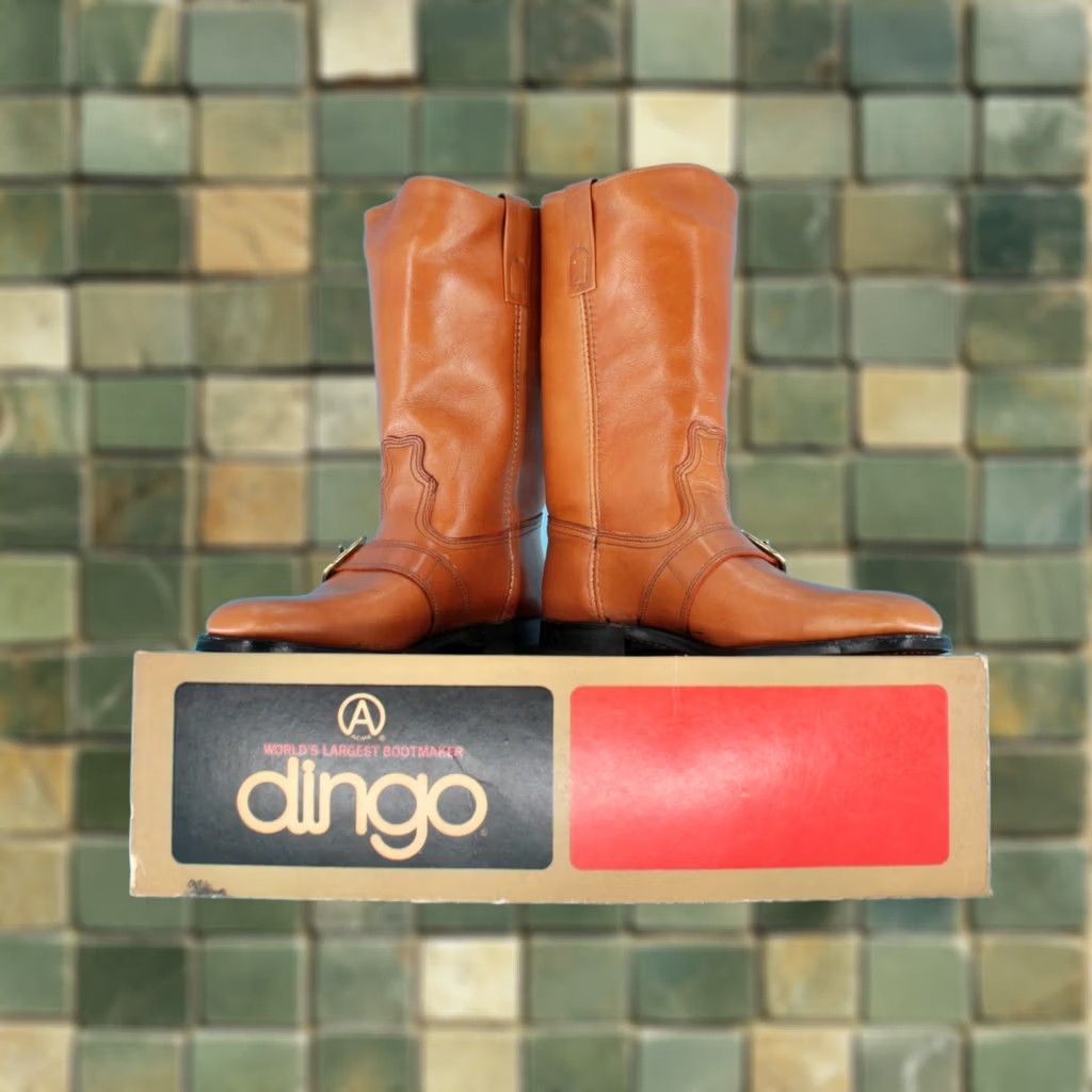 Vintage VINTAGE 70s Brown Dingo Boots Mens 8.5 B Engineer Biker 1970s Size US 9 / EU 42 - 1 Thumbnail