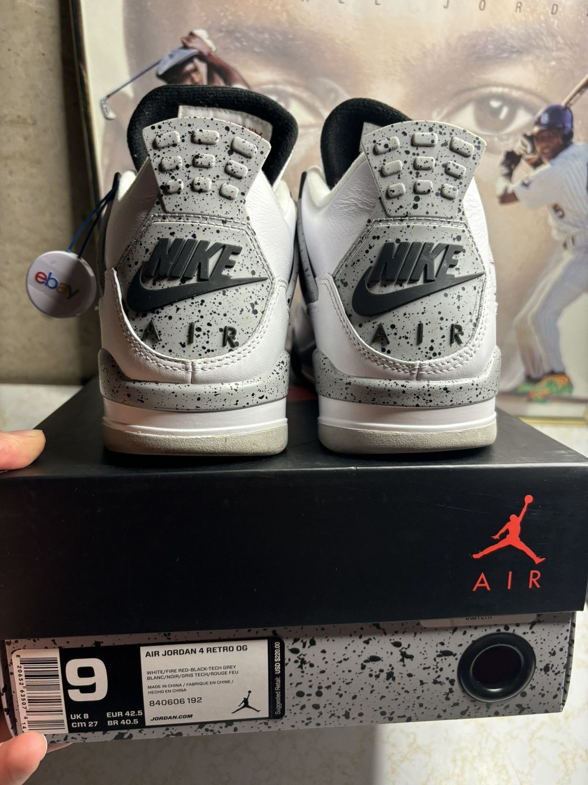 Jordan Brand Air Jordan 4 Retro OG 2016 White Cement 2016 Size US 9 / EU 42 - 7 Thumbnail