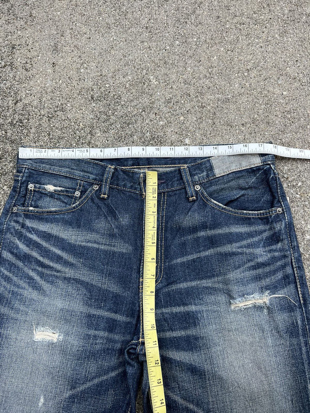 Levi's Vintage 2006 Levi’s 517 Distress Fade Denim Flap Flare Jeans Size US 34 / EU 50 - 3 Thumbnail