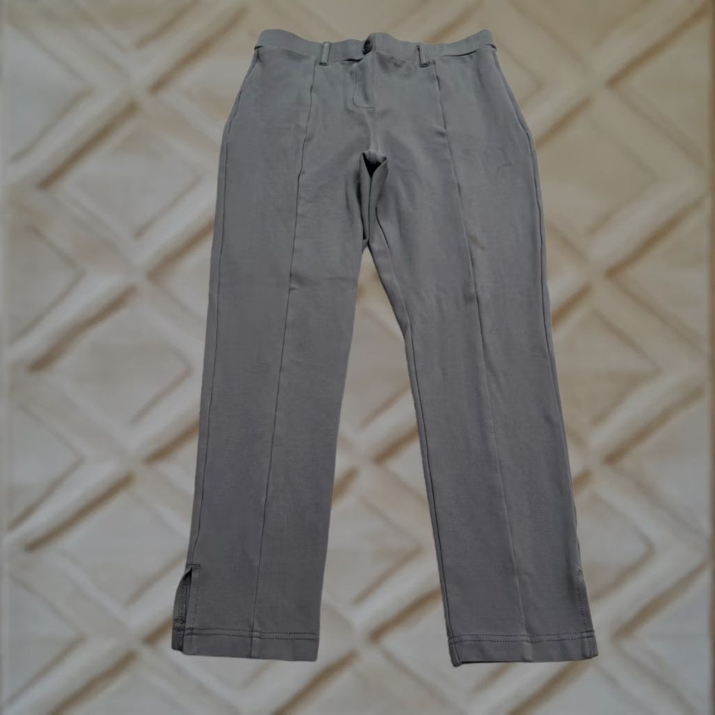 Vintage Betabrand Stretch Dress Pants Women Large Long Charcoal Gray Knit Size 36" / US 14 / IT 50 - 1 Thumbnail