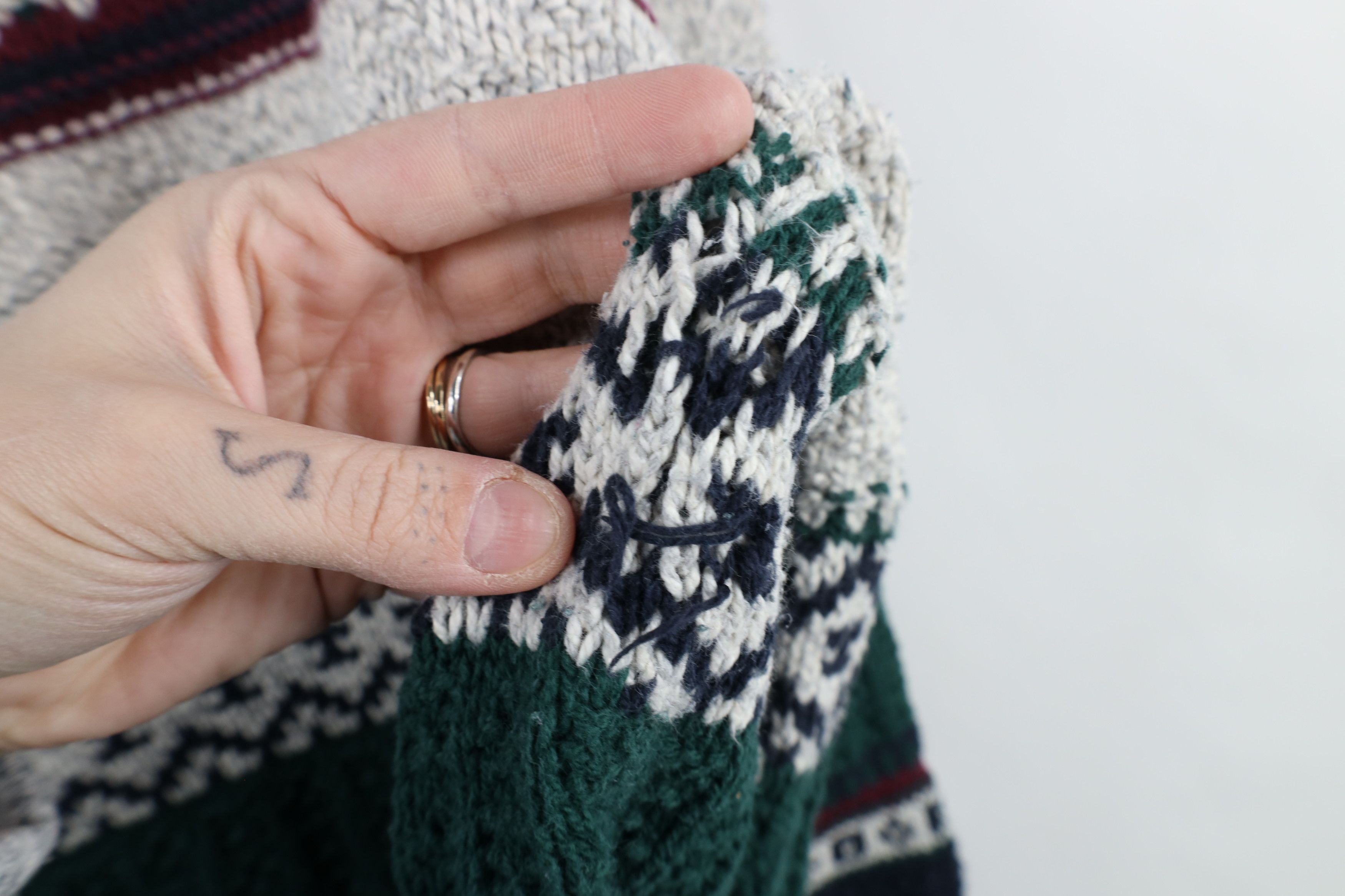 Vintage Vintage 90s Streetwear Heavy Fair Isle Knit Sweater USA Size US L / EU 52-54 / 3 - 7 Thumbnail