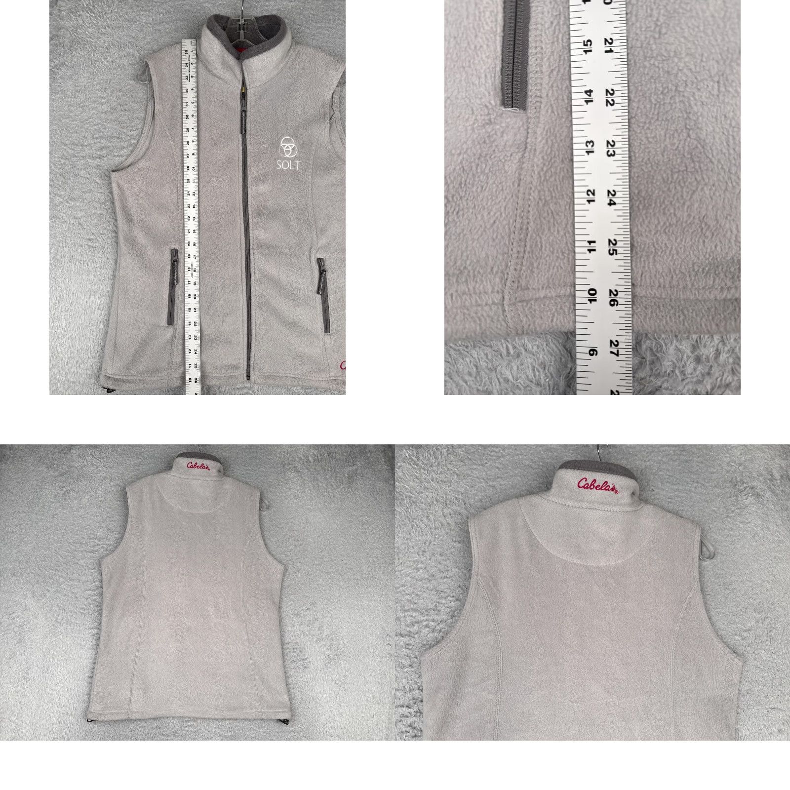 Vintage Cabela's Fleece Vest Womens Medium Gray Full Zip Pockets Outdoor SOLT Hiking Size M / US 6-8 / IT 42-44 - 9 Thumbnail