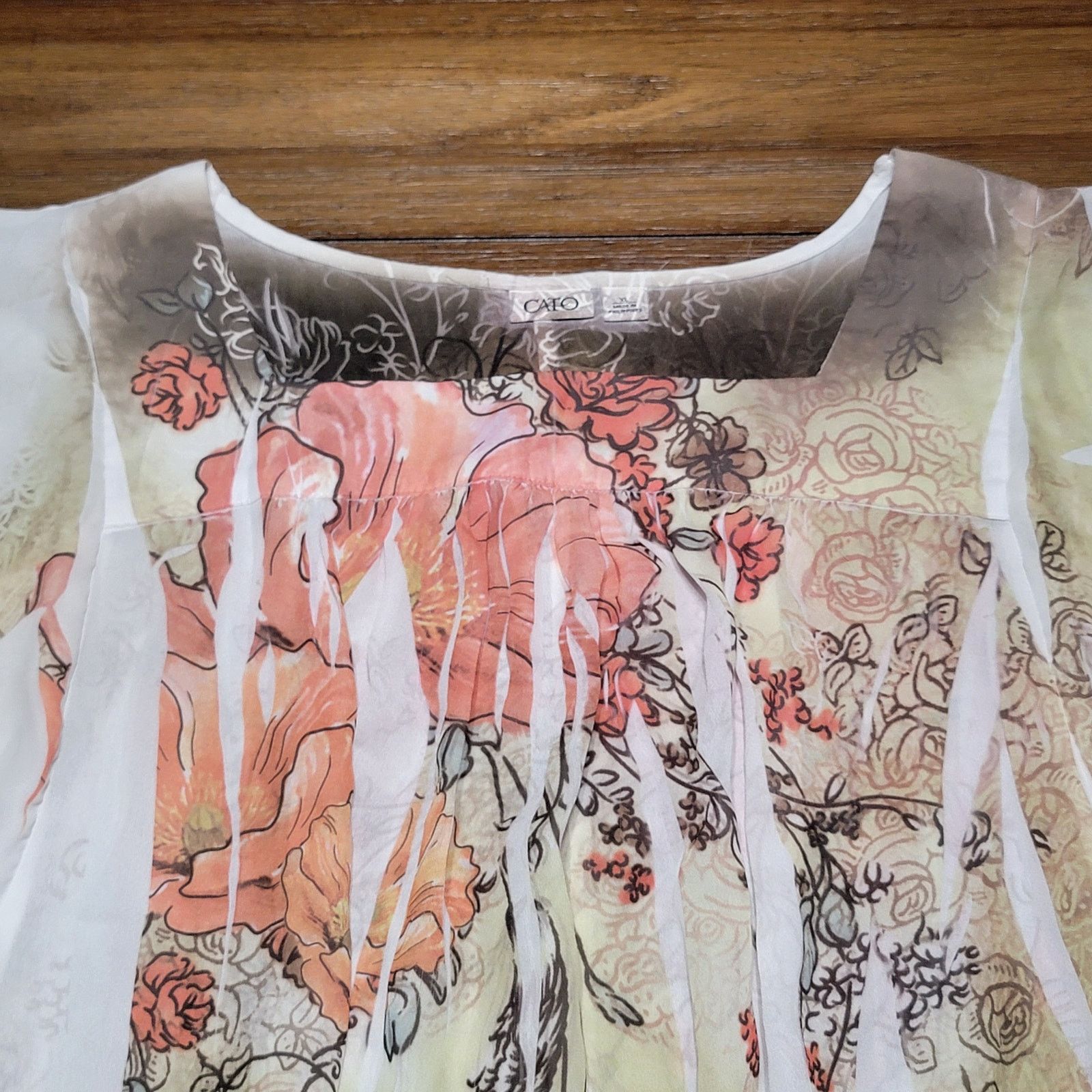 Other Cato Floral Abstract Blouse w/ Flare Arms - Size XL Size XL / US 12-14 / IT 48-50 - 2 Thumbnail