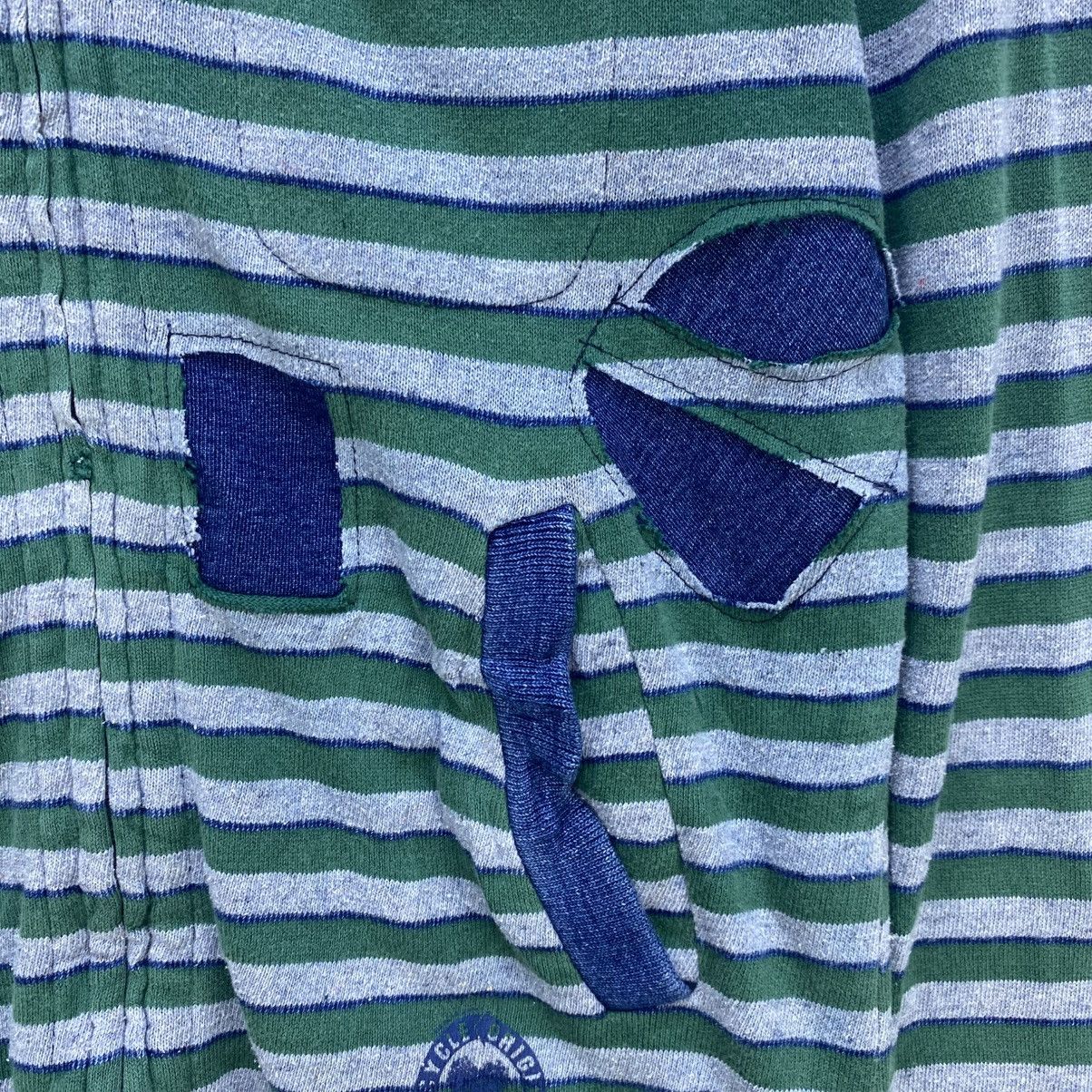 Blue Blue Japan 💥Vintage Blue Blue Japan Stripe Pachtwork Hoodie Size US M / EU 48-50 / 2 - 8 Thumbnail