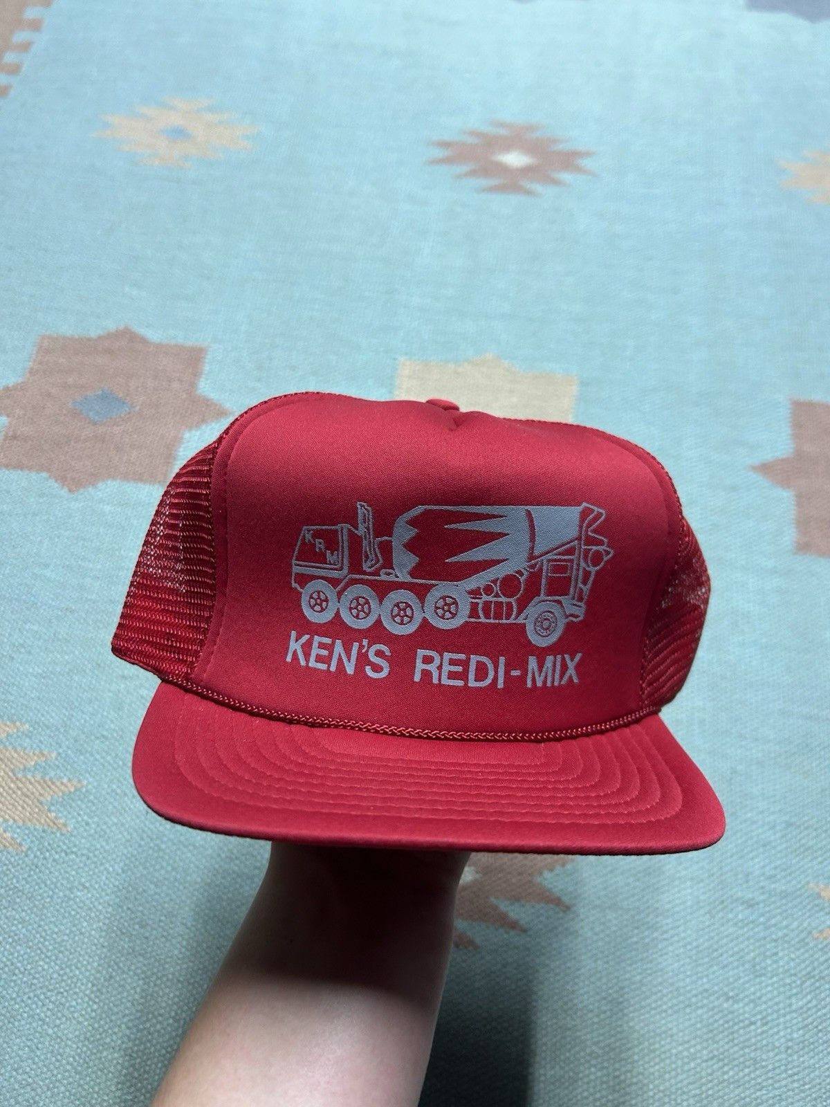 Vintage Vtg trucker hat Ken’s redi mix concrete truck construction Size ONE SIZE - 2 Thumbnail