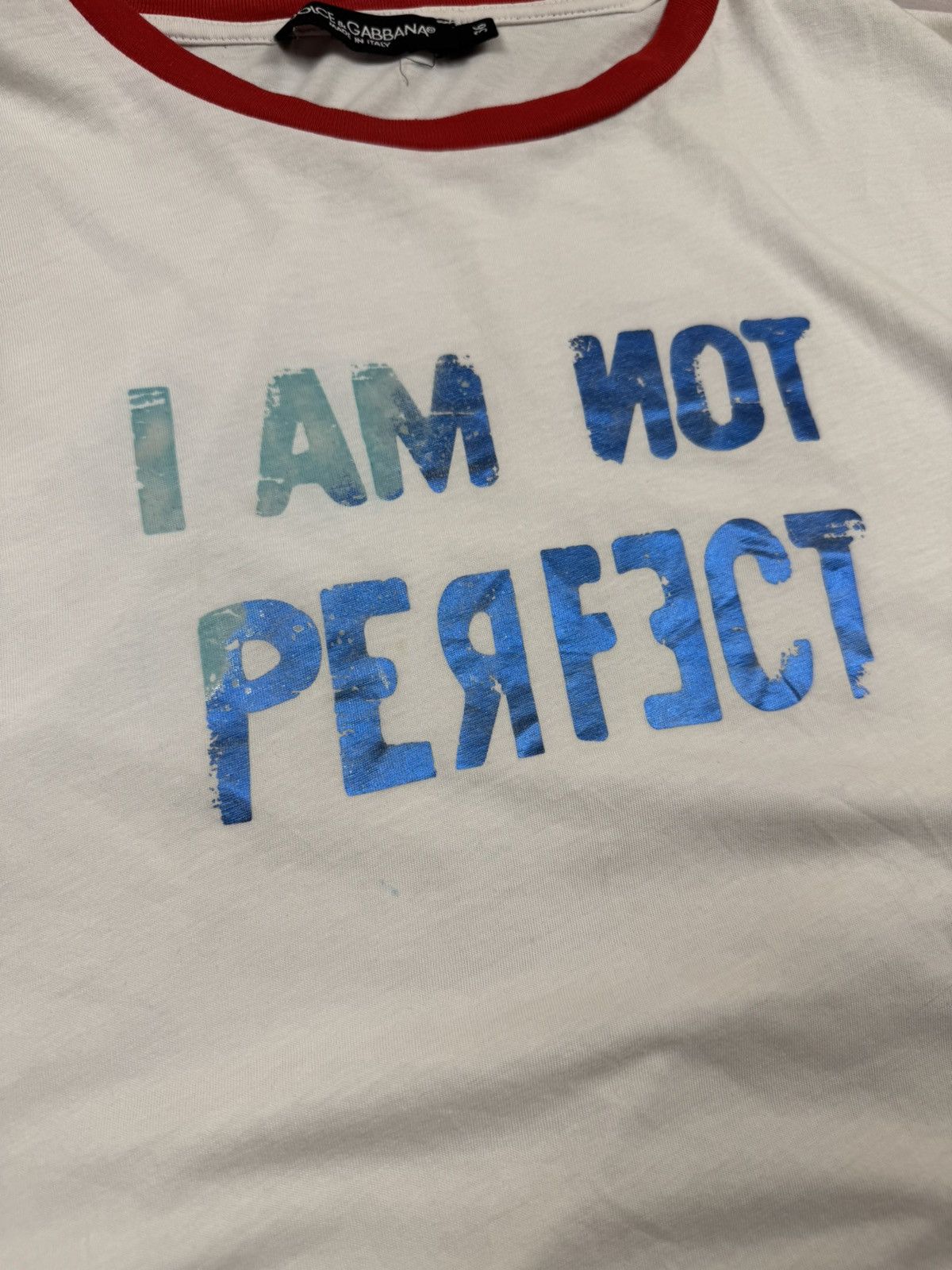 Dolce & Gabbana Dolce & Gabbana I AM NOT PERFECT t-shirt IT 36 / XS / 36”), Size XS / US 0-2 / IT 36-38 - 8 Thumbnail