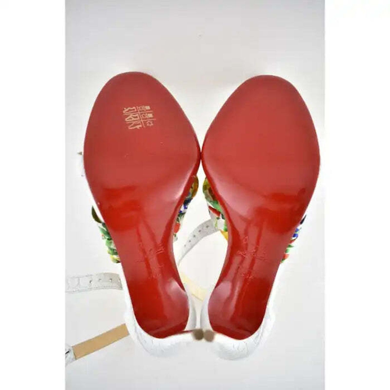 Christian Louboutin Ruban 100 White Croc Satin Ankle Strap Sandal Heel Pump 39.5 Size US 9.5 / IT 39.5 - 8 Thumbnail