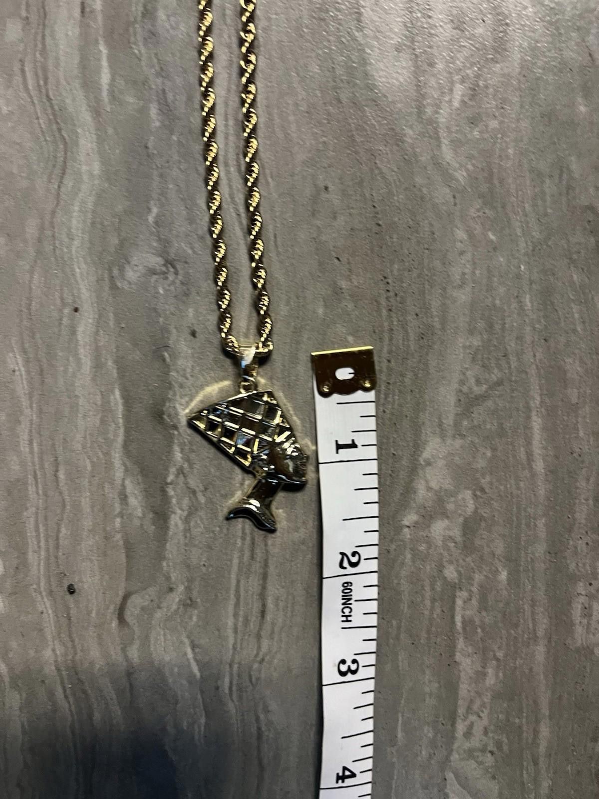 The Unbranded Brand Egyptian Queen Nefertiti Necklace 14k Gold Platted Nefertiti Size ONE SIZE - 6 Thumbnail