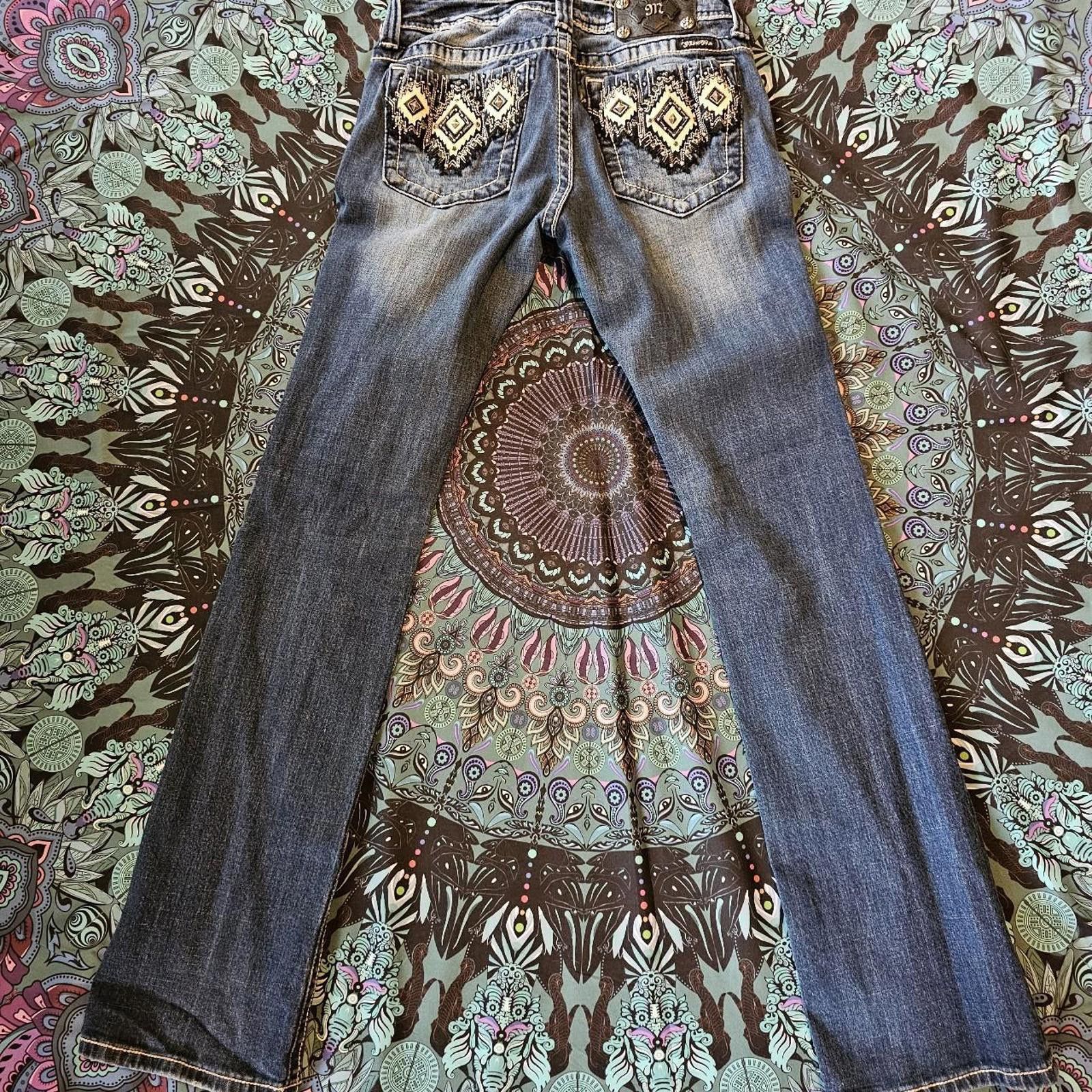Designer Miss Me Women's Blue Jeans Size 29" - 4 Thumbnail