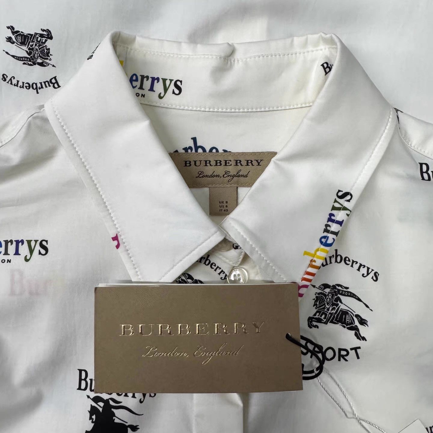 Burberry Burberry Rainbow Equestrian Knight Short Sleeve Shirt Q10 Size US L / EU 52-54 / 3 - 4 Thumbnail