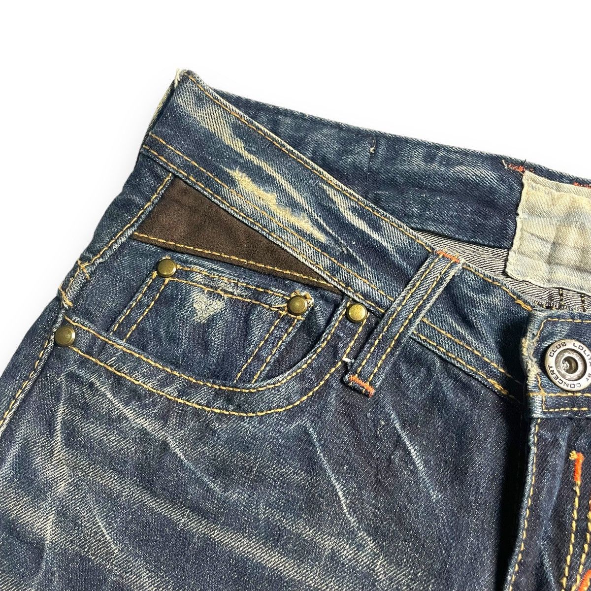 If Six Was Nine × Japanese Brand × Le Grande Bleu (L.G.B.) 🇯🇵 LOLITA RUSTY SUPER FLARE DENIM PANTS Size 30" / US 8 / IT 44 - 8 Thumbnail