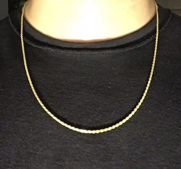 Other Gold Chain Rope Chain 22in 2mm 925 Italy Size ONE SIZE - 5 Thumbnail