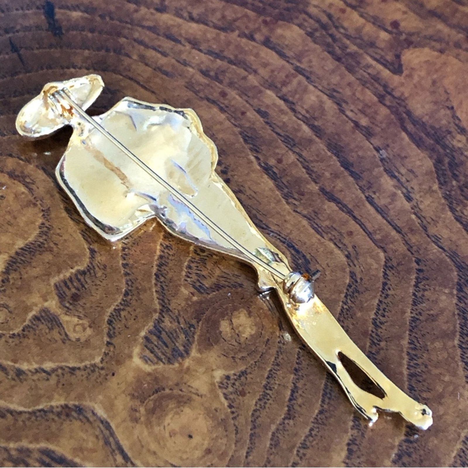 Vintage Vintage stylish lady gold plated rhinestone brooch pin Size ONE SIZE - 8 Thumbnail