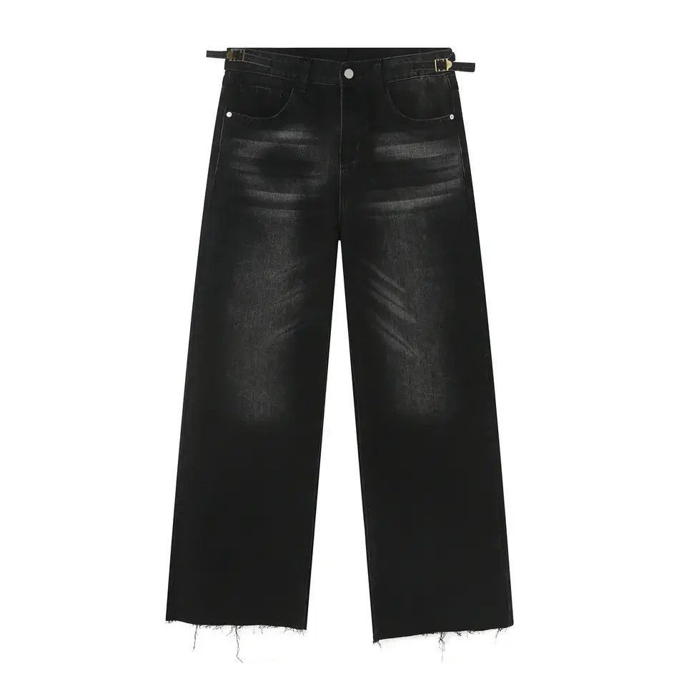 Japanese Brand Retro loose washed fringed jeans Size US 32 / EU 48 - 5 Thumbnail