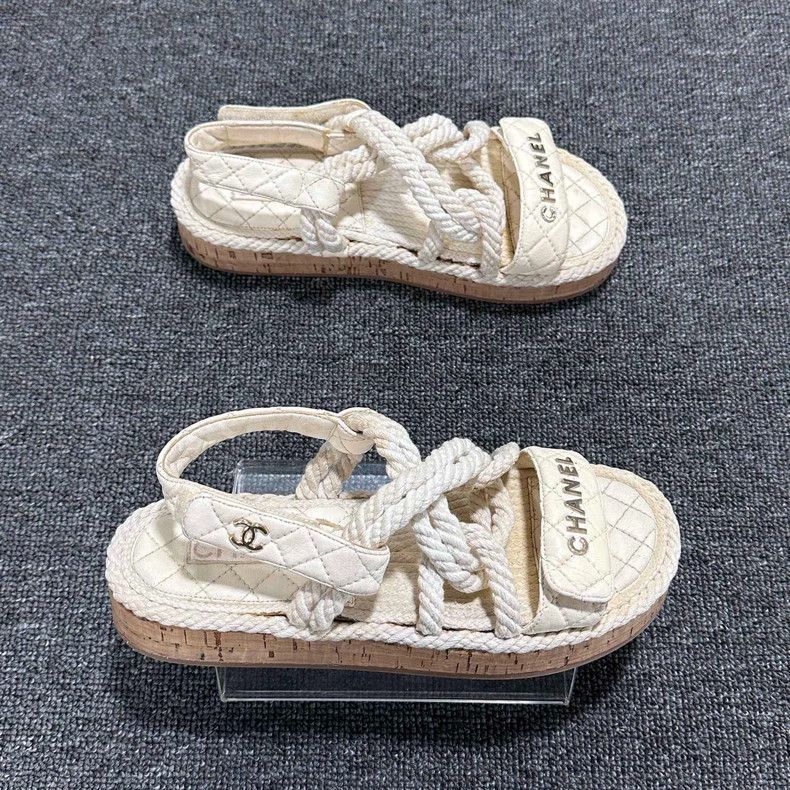 Chanel Chanel Metal Logo Braided Sandals -2505 Size US 6 / IT 36 - 3 Thumbnail