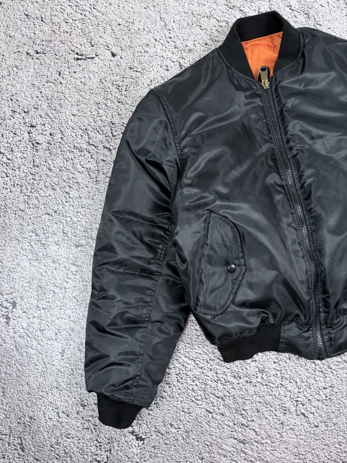 Japanese Brand Mil-Tec US MA1 Flight Bomber Jacket Black Orange S Size US S / EU 44-46 / 1 - 3 Thumbnail