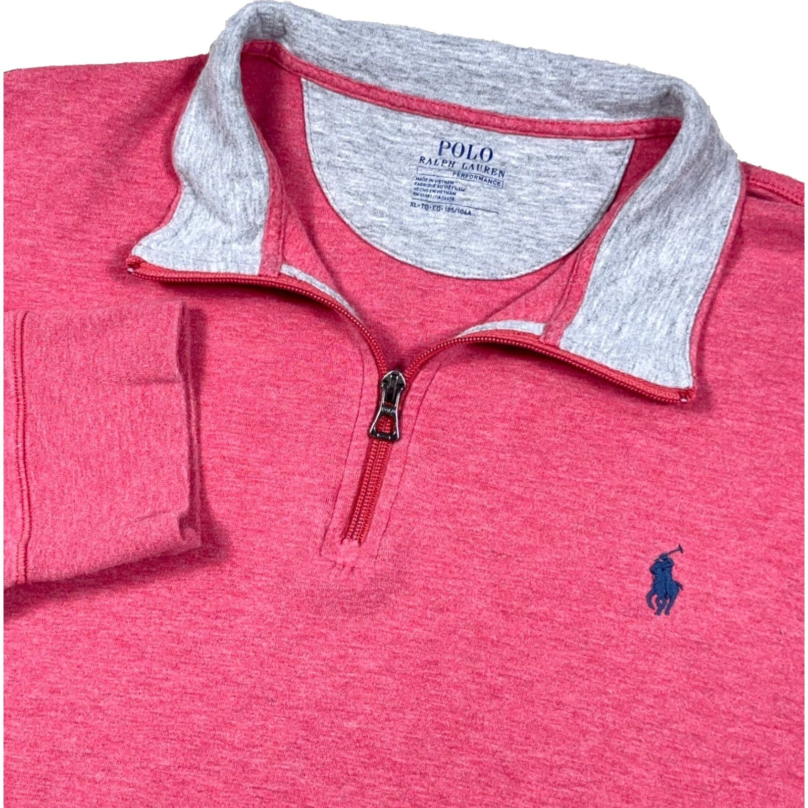 Polo Ralph Lauren Polo Ralph Lauren Sweater Men XL Pink Blue Pullover Quarter Zip PRL Shirt Pullover Mens Size US XL / EU 56 / 4 - 2 Thumbnail