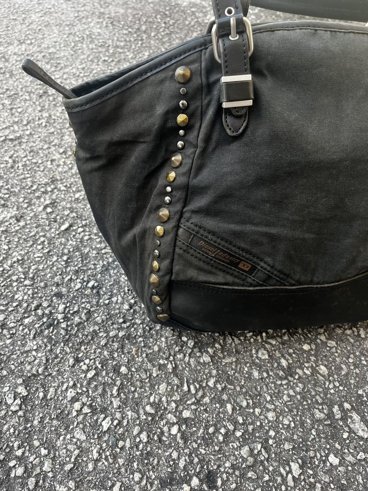 Diesel Diesel i am who i am Waxed studded Tote Bag Size ONE SIZE - 4 Thumbnail