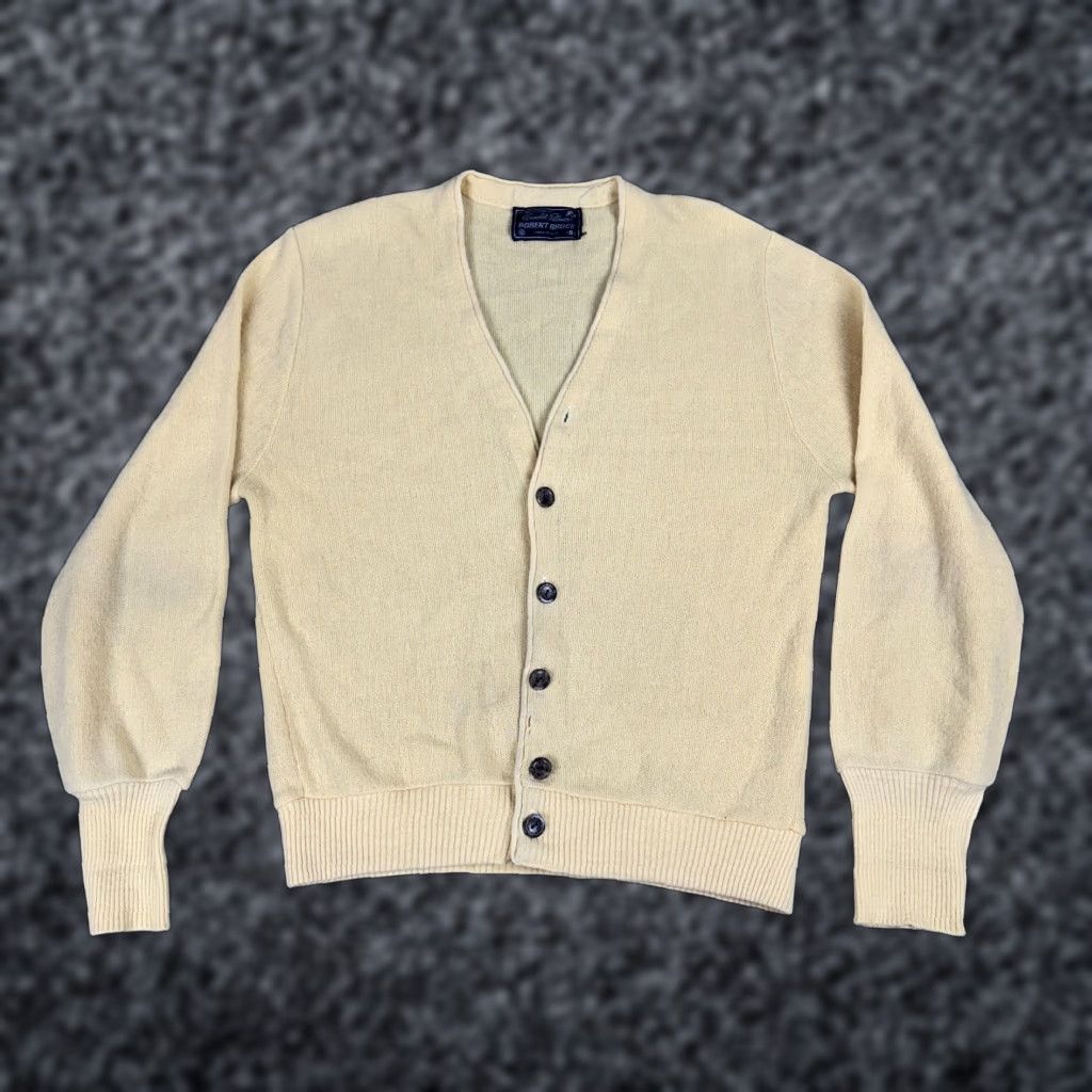 Vintage VINTAGE Arnold Palmer Robert Bruce Sweater Cardigan Mens S Yellow Solid Knit Button Up Cardigan All Seasons Fall Spring Summer Winter 60s Mens Size US S / EU 44-46 / 1 - 1 Thumbnail