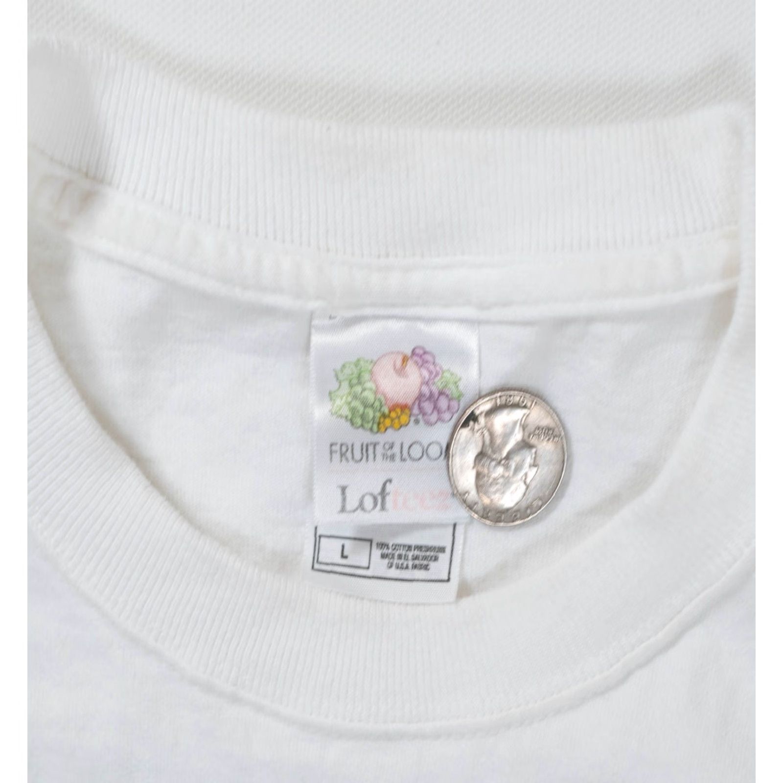 Fruit Of The Loom VINTAGE Fruit of the Loom Church T-Shirt White Size L Crew Neck Short Sleeve 1990s 80s USA Men Logo Print Cotton 21x28 Size US L / EU 52-54 / 3 - 6 Thumbnail