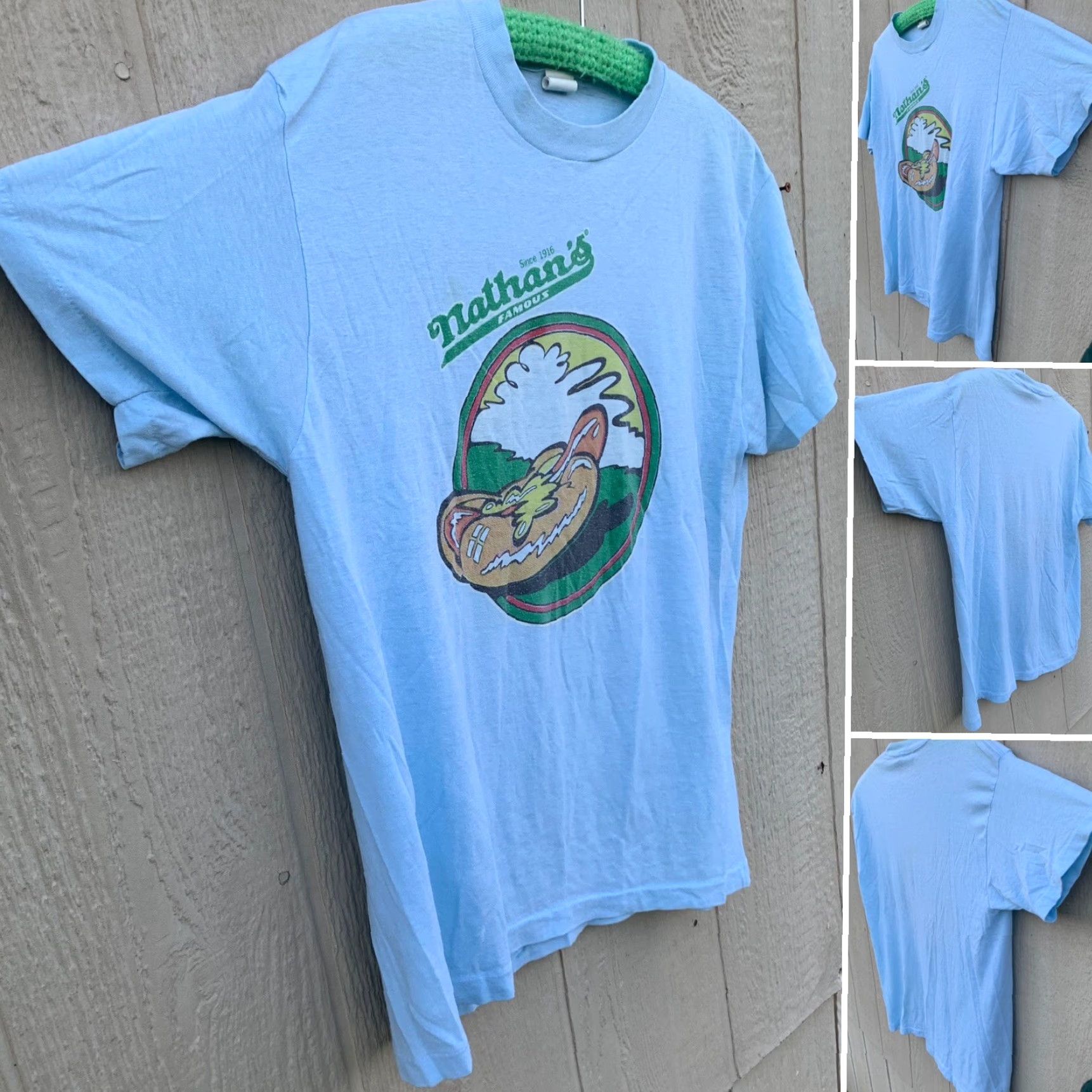 Vintage vintage Nathans Famous hot dogs t shirt XL blue graphic tee sportswear/Beach Men XS? (error) Size US XL / EU 56 / 4 - 2 Thumbnail