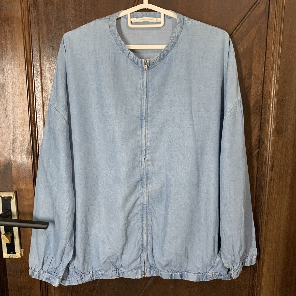 Zara Zara Full Zip Denim Jacket Size L / US 10 / IT 46 - 1 Thumbnail