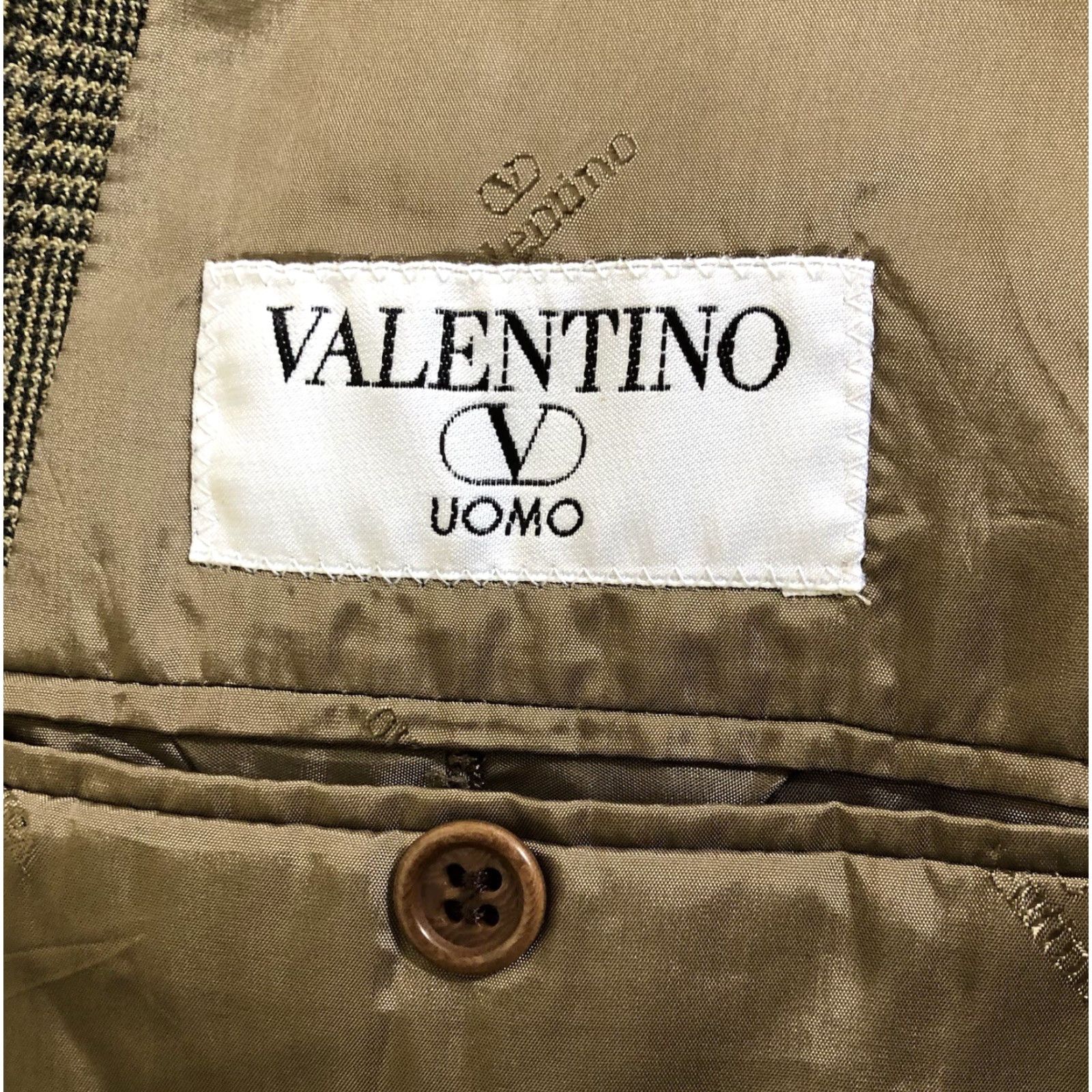 Valentino VINTAGE Valentino Blazer Jacket Men 46R Notch Lapel Wool Plaid 1980s 1990s Brown 80s 90s Designer City Classic Mens Blazer Size 46R - 5 Thumbnail