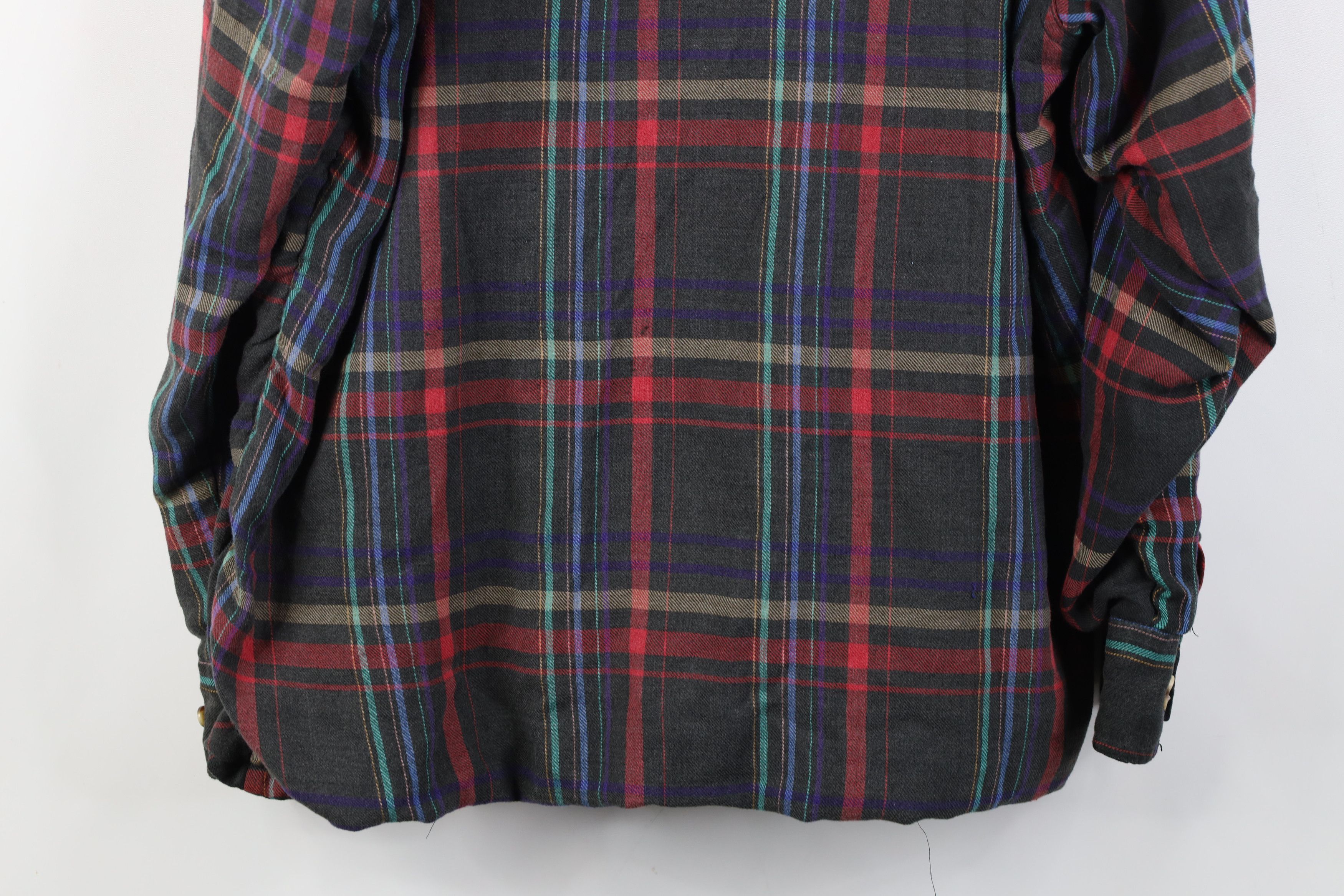 Vintage Vintage 90s Streetwear Waffle Lined Flannel Shirt Jacket Jac Size US L / EU 52-54 / 3 - 13 Thumbnail