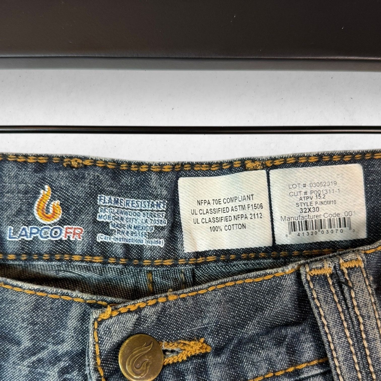 Other LAPCOFR Flame Resistant Jeans Men's 32X30 Medium Wash Size US 32 / EU 48 - 3 Thumbnail