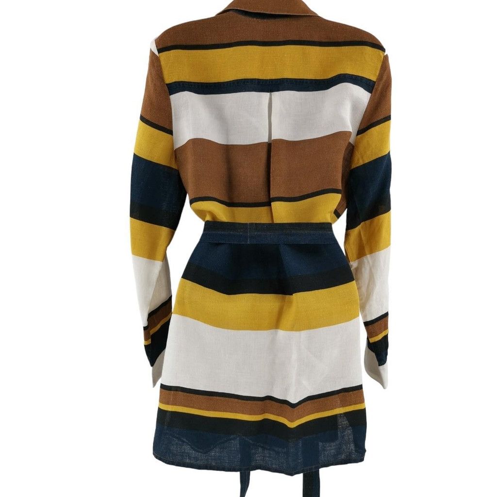 Chicos Chico's Striped Linen Long Sleeve Tunic Top Size XS / US 0-2 / IT 36-38 - 7 Thumbnail