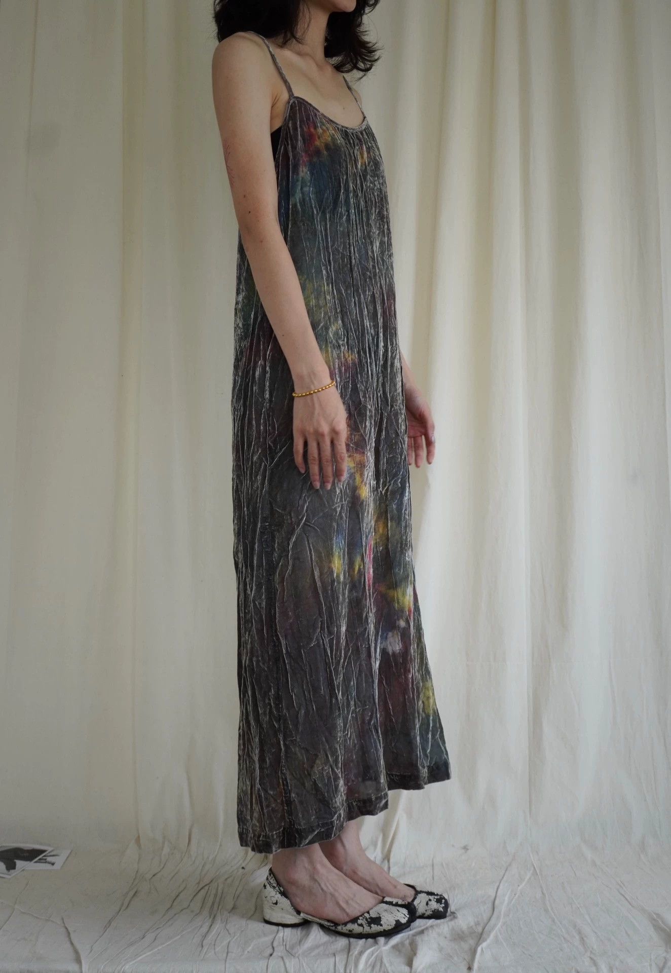 Comme des Garcons CDG 1994 AW Watercolor Velvet Skirt Gray Size Free Size ONE SIZE - 4 Thumbnail