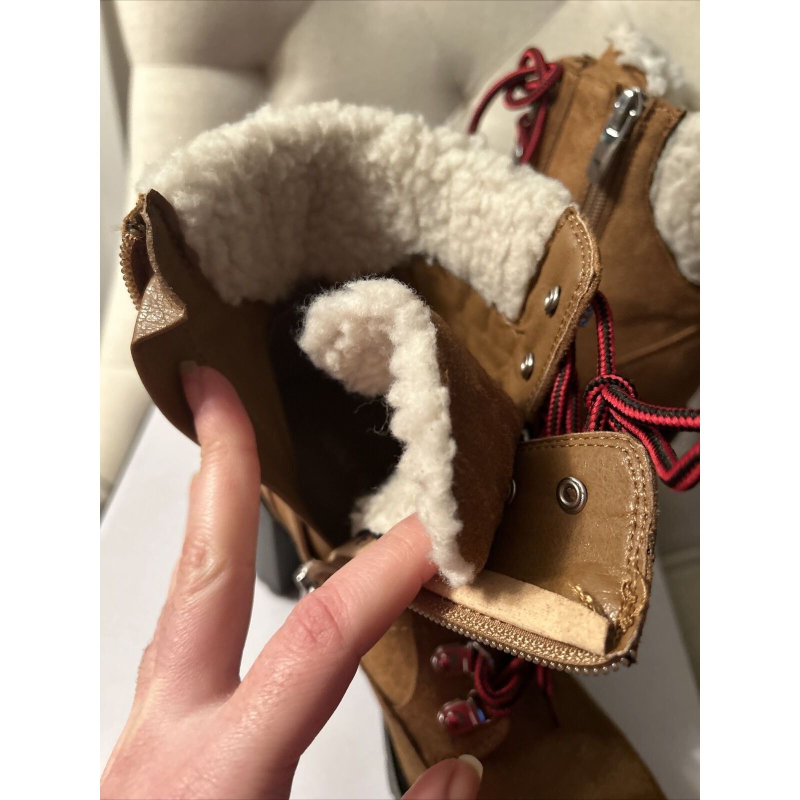 Nine West NEW W/BOX Nine West Peer 2 Sherpa Cuff Ankle Boots Brown 7.5 Size US 7.5 / IT 37.5 - 10 Thumbnail