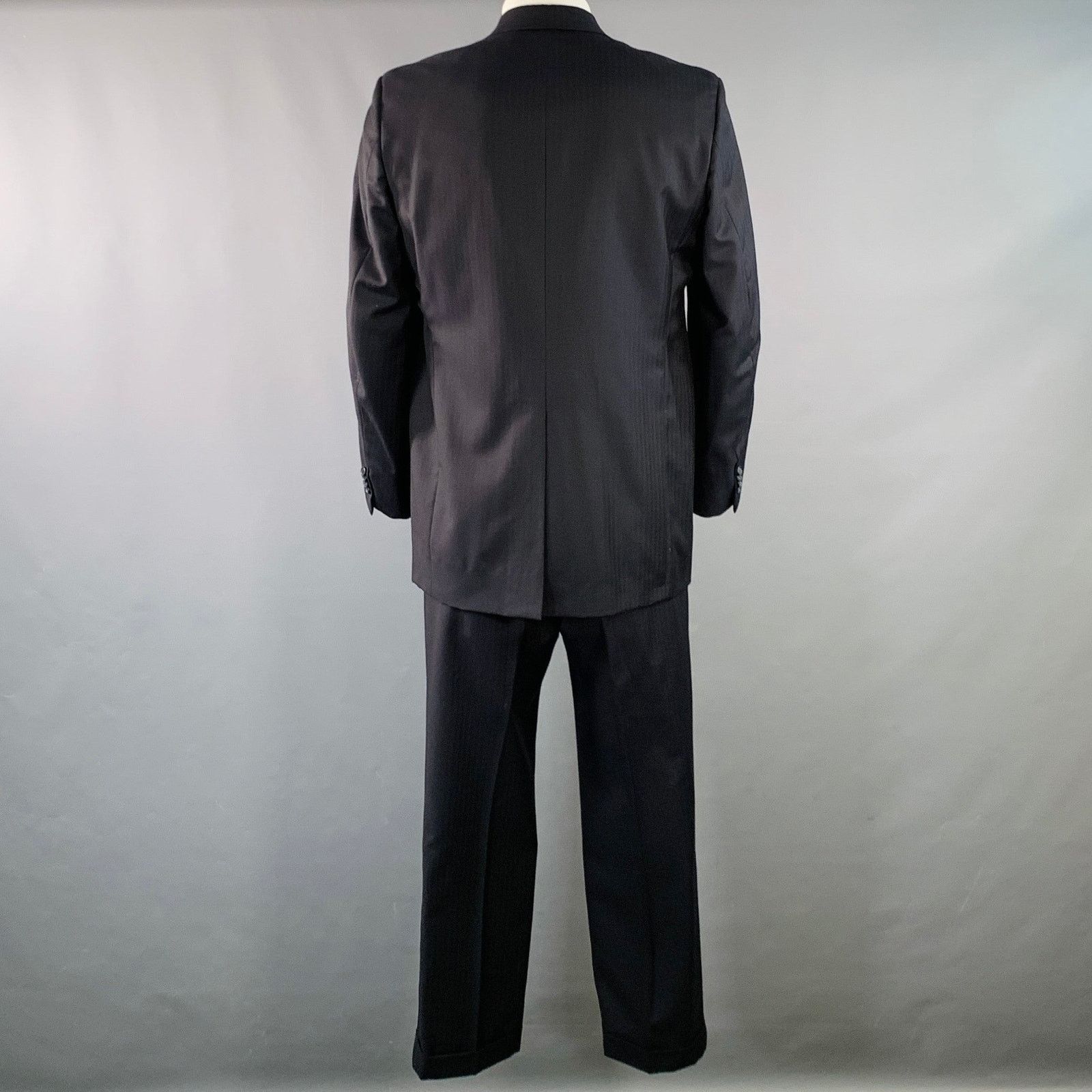 Other O'CONNELL'S Long Navy Herringbone Wool Notch Lapel Suit Size 42L - 4 Thumbnail