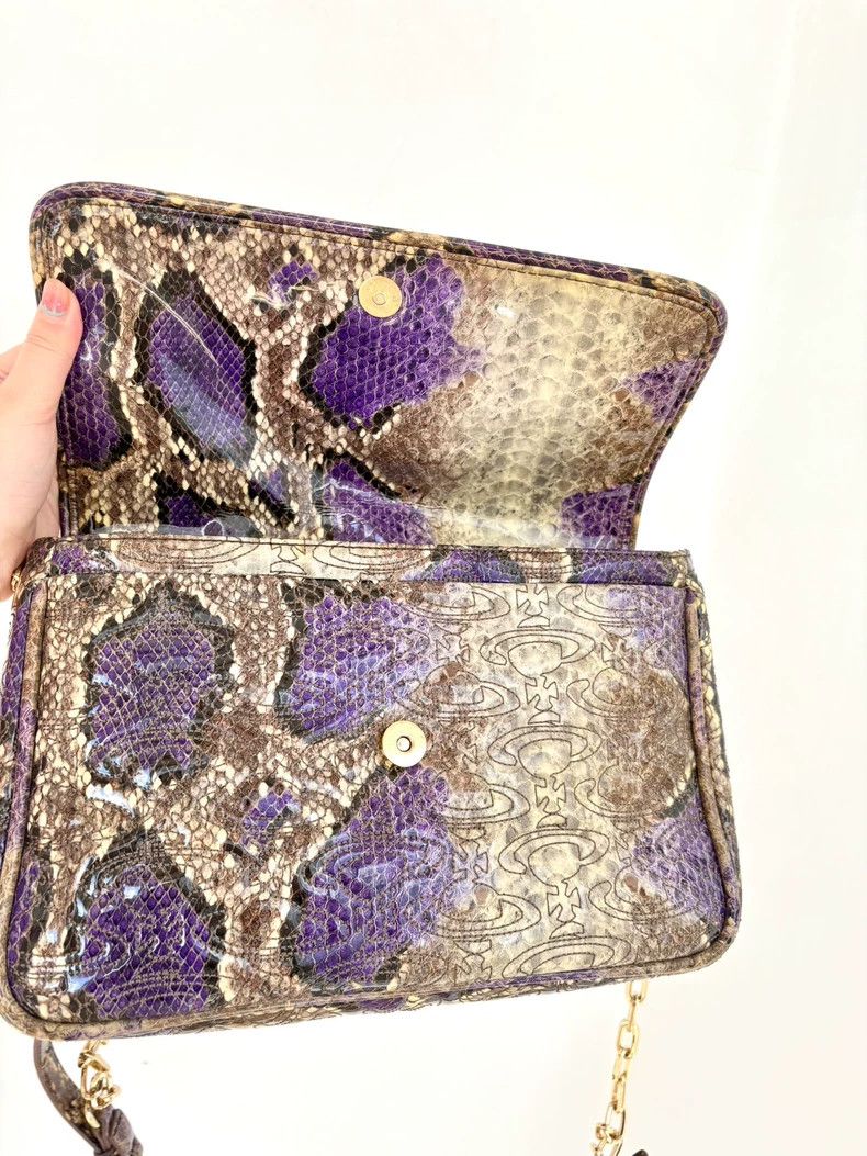 Vivienne Westwood Vivienne Westwood size os Purple snake skin Saturn logo cro Size ONE SIZE - 7 Thumbnail