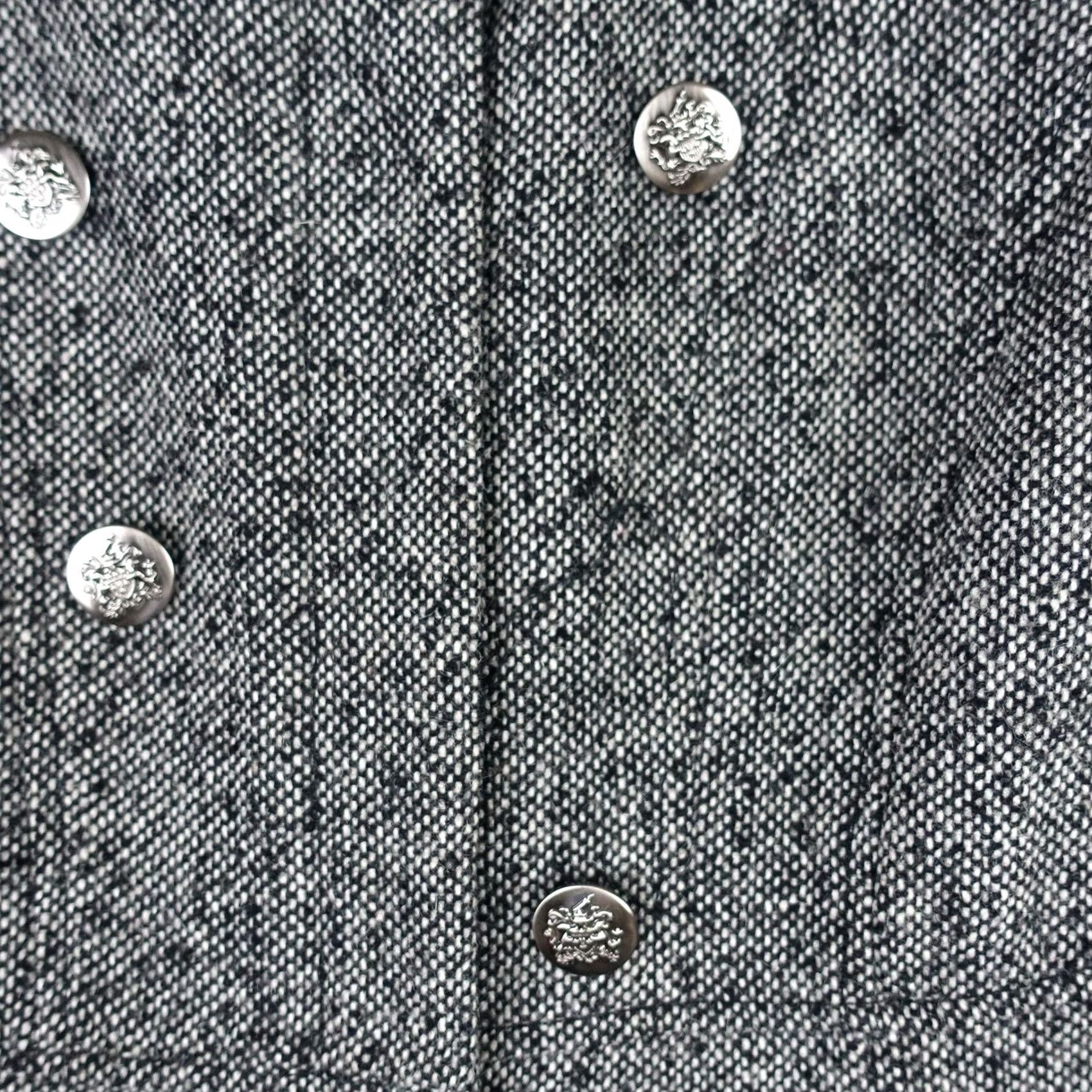Guess VINTAGE Guess Coat Womens S Gray Wool Tweed Military Double Breasted VTG Y2K Size S / US 4 / IT 40 - 4 Thumbnail