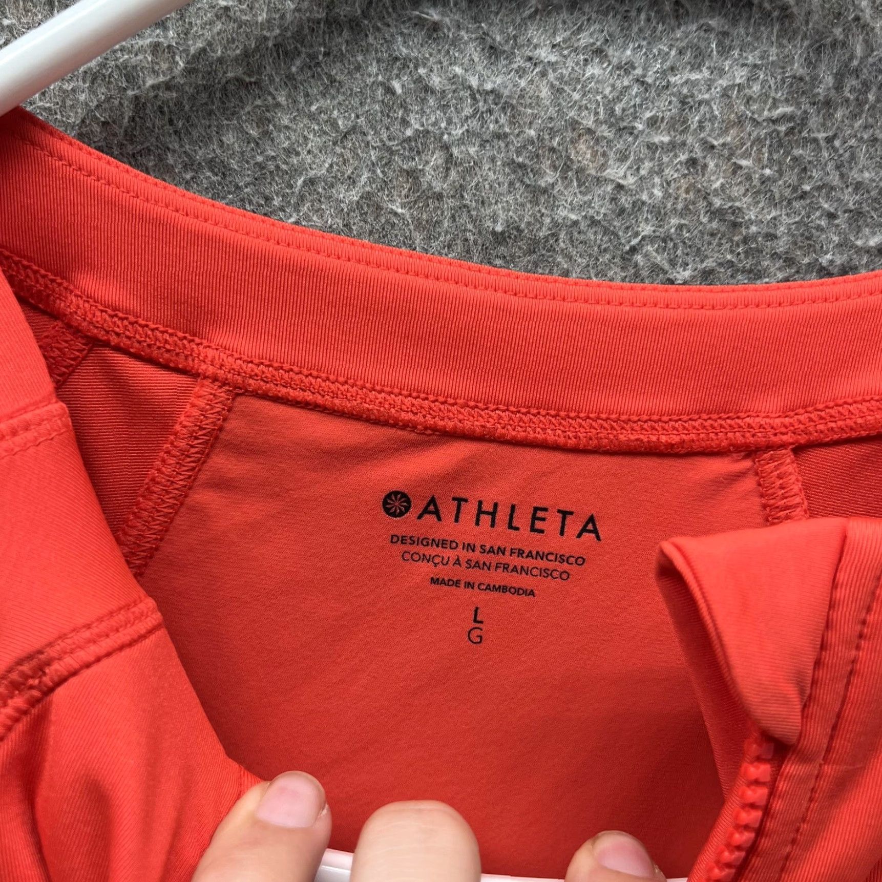 Athleta Athleta One Piece Swimsuit Womens L Orange Long Sleeve Zip Front Rashguard Shirt Swim Size L / US 10 / IT 46 - 2 Thumbnail