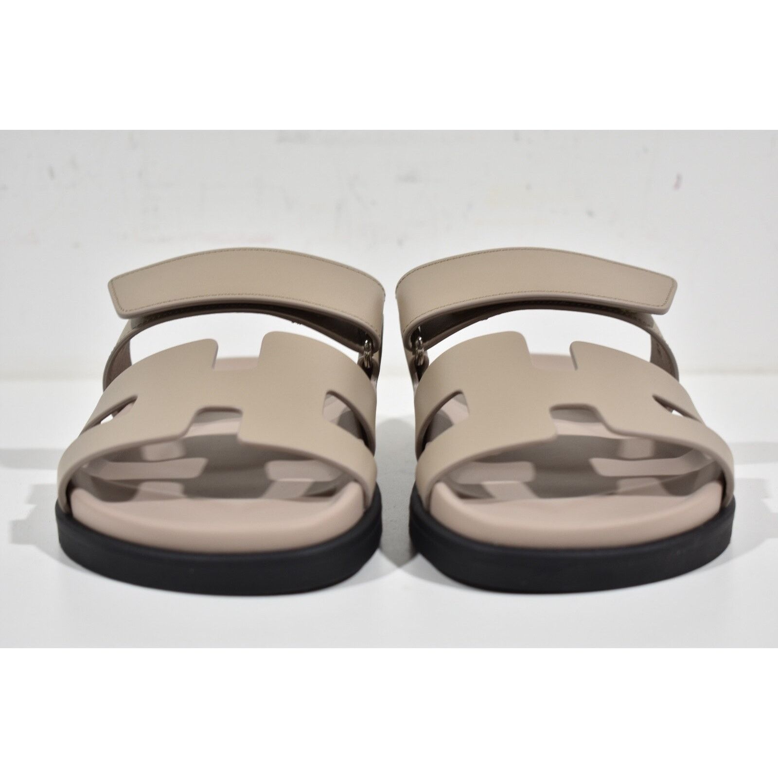 Hermes Hermes Chypre Sandal Beige Mastic Leather Black Logo Size US 12 / IT 42 - 7 Thumbnail