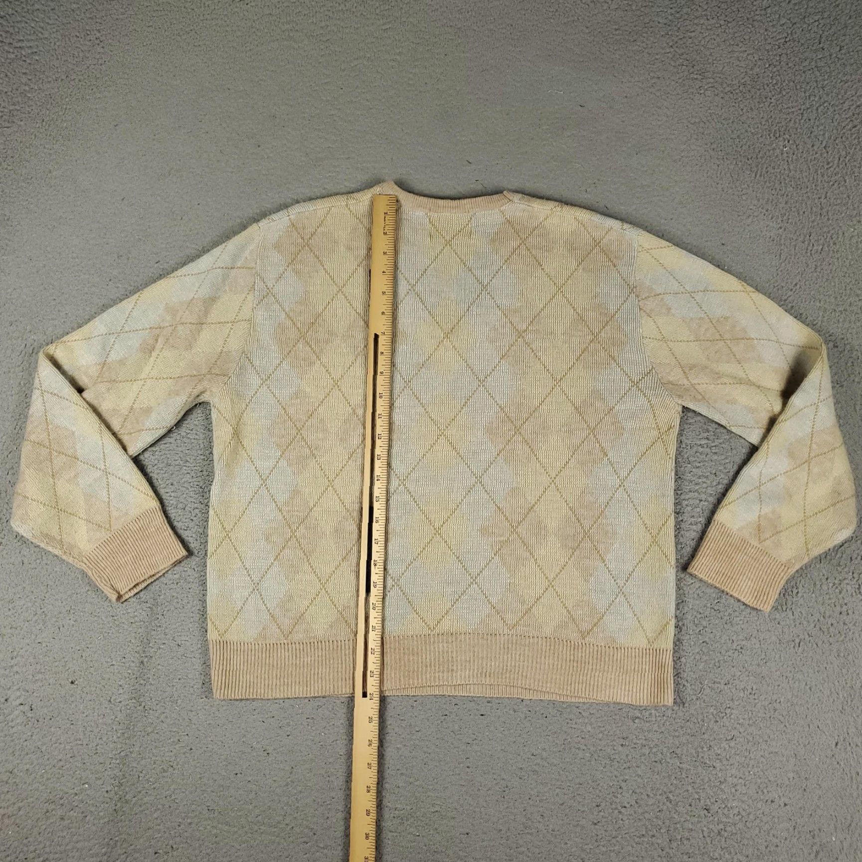 Vintage VINTAGE Lord Jeff Sweater Pullover Men's XL Beige Argyle Wool 90s Knit Gift Ideas Size US XL / EU 56 / 4 - 5 Thumbnail