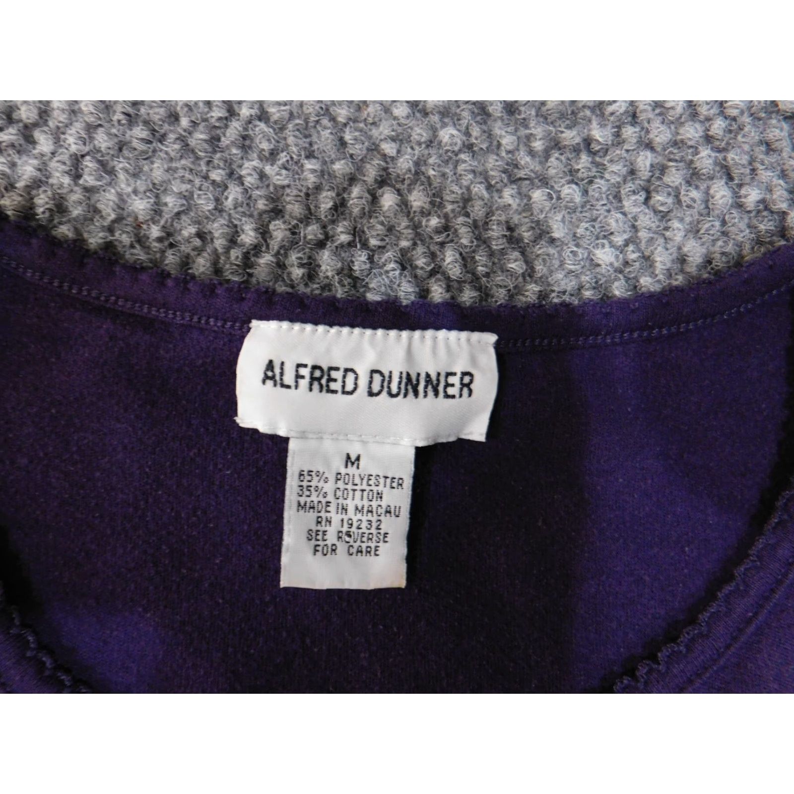 Vintage Alfred Dunner Sweater Pullover Womens Medium Purple Knit Raglan Short Sleeve Crew Neck Stretch Modern Casual Size M / US 6-8 / IT 42-44 - 6 Thumbnail