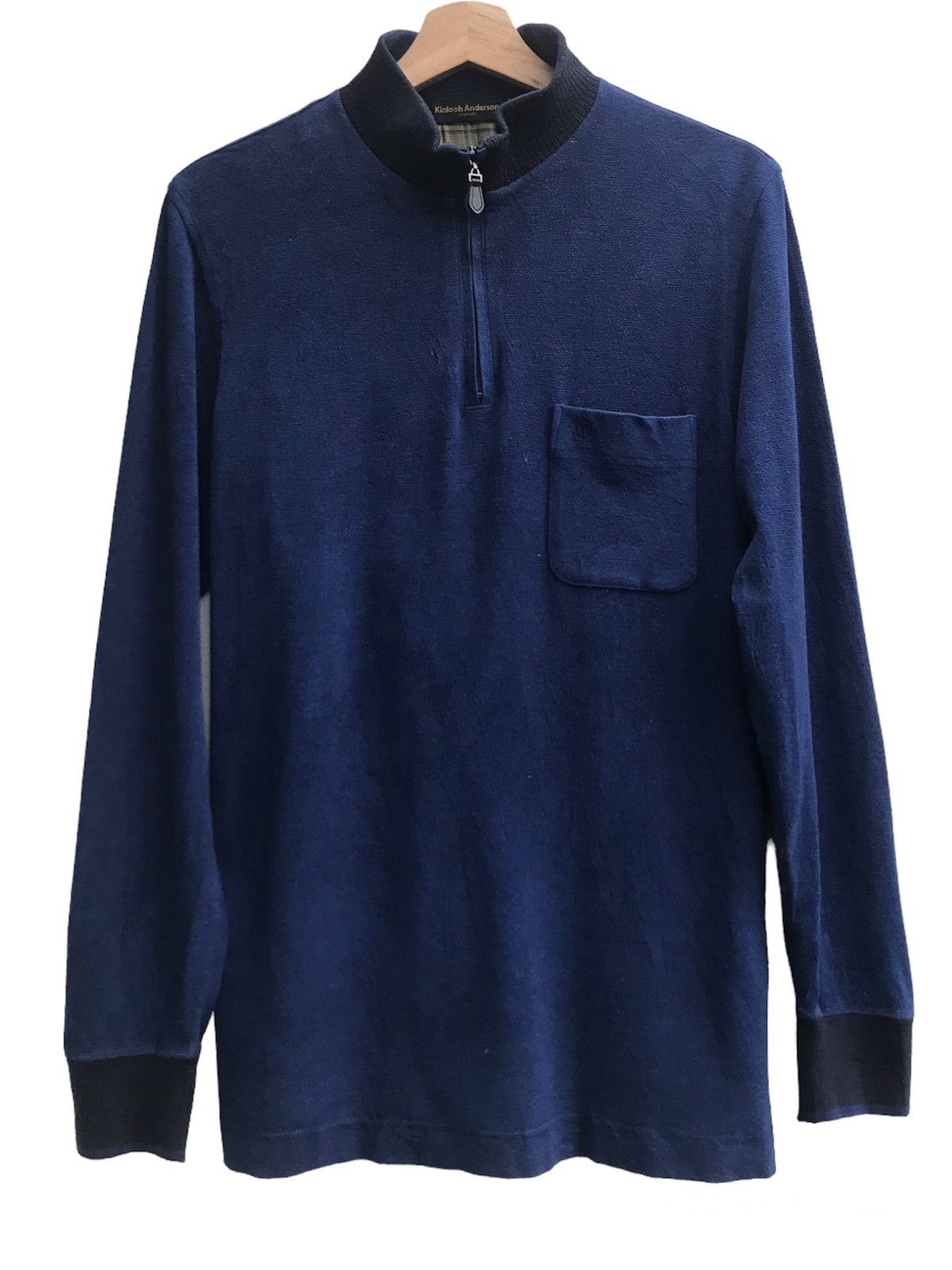 image of Andersons Kinloch Anderson Scotland Quarter Zip Long Sleeve in Blue, Men's (Size Medium)