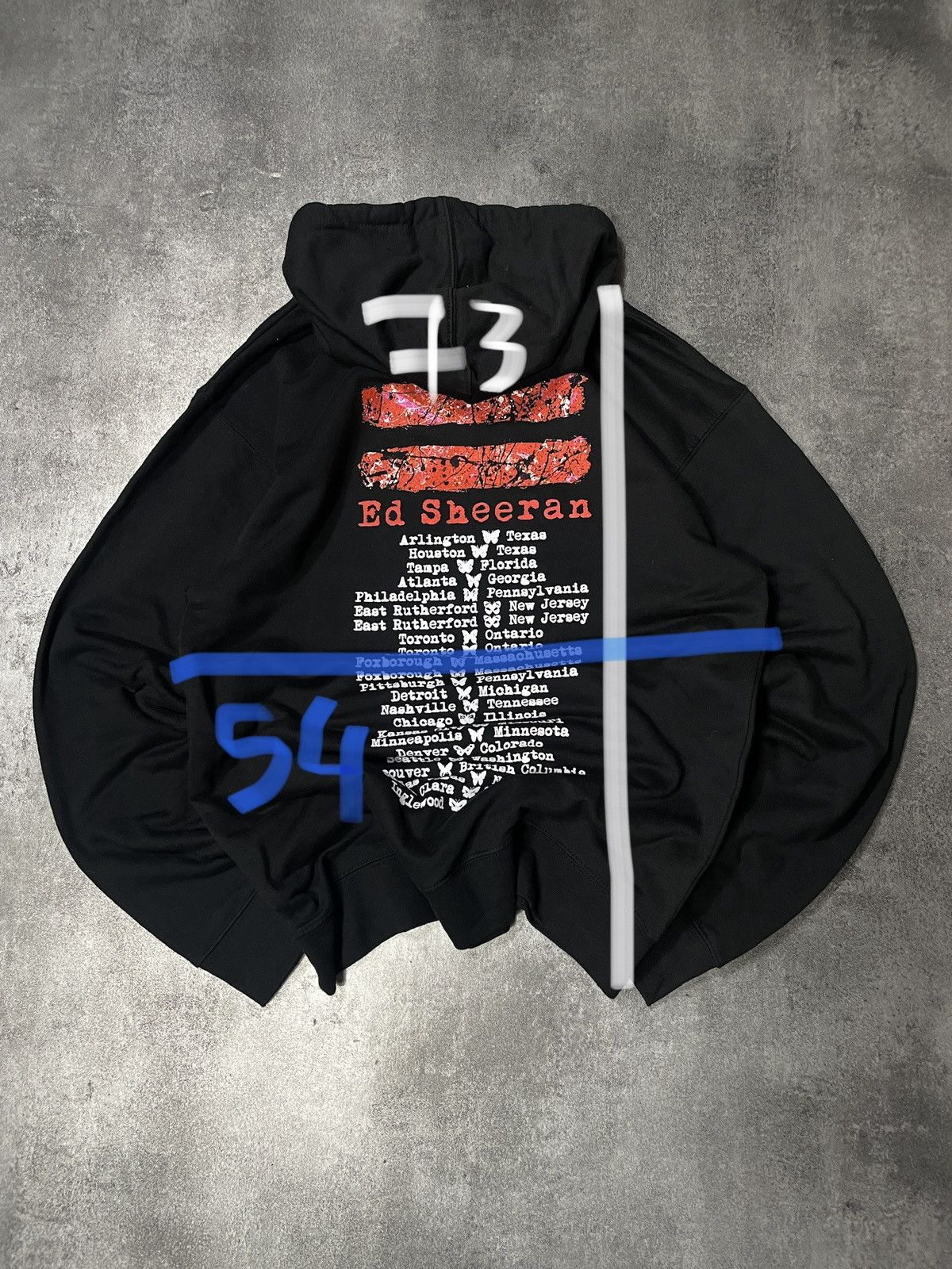 Vintage 🔥RARE🔥Ed Sheeran Hoodie Tour Spellout Hype Rare Size US L / EU 52-54 / 3 - 6 Thumbnail