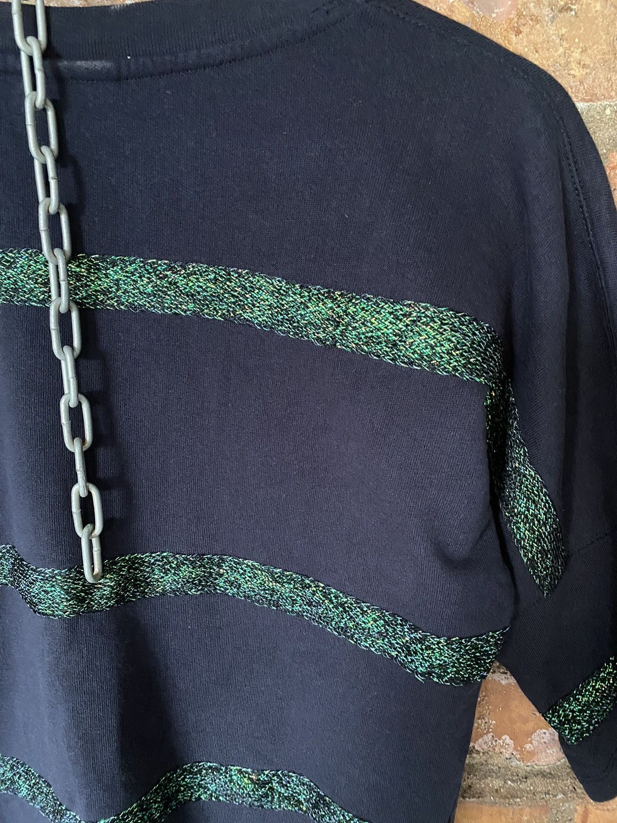 Dries Van Noten Embroidered green stripes sweat cotton 3/4 sleeves Size US S / EU 44-46 / 1 - 12 Thumbnail