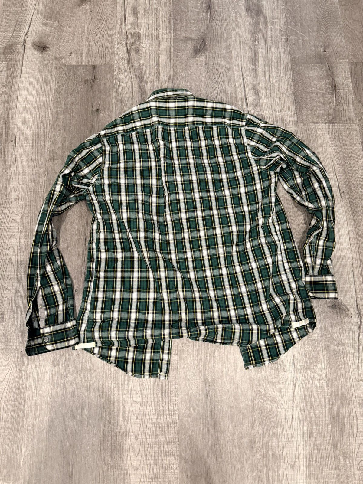 American Eagle Outfitters American Eagle Outfitters Green & Yellow striped button up Size US M / EU 48-50 / 2 - 2 Thumbnail