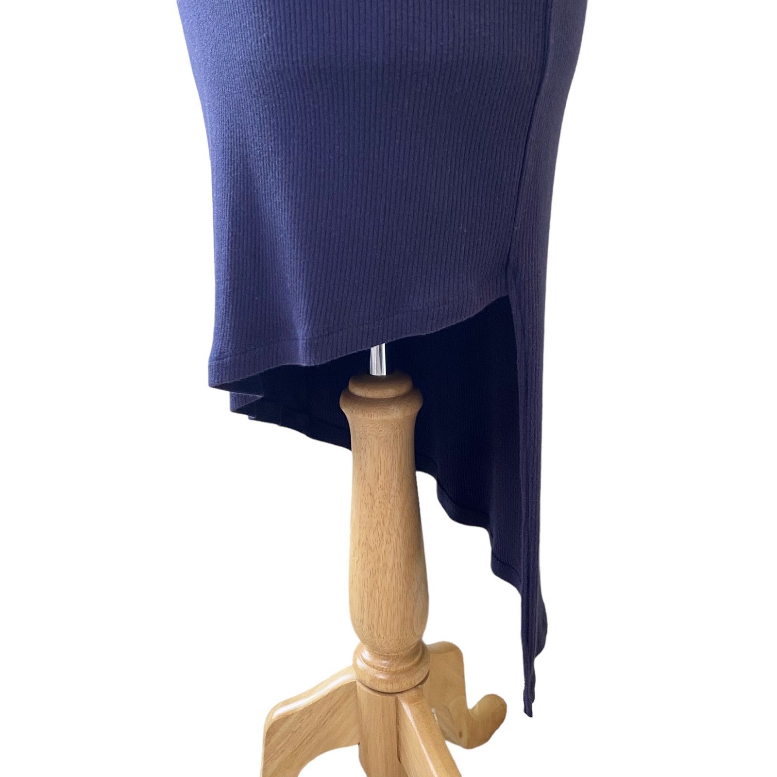 Skin SKIN Ribbed Knit Keyhole Asymmetrical Hem Midi Dress Size M / US 6-8 / IT 42-44 - 5 Thumbnail