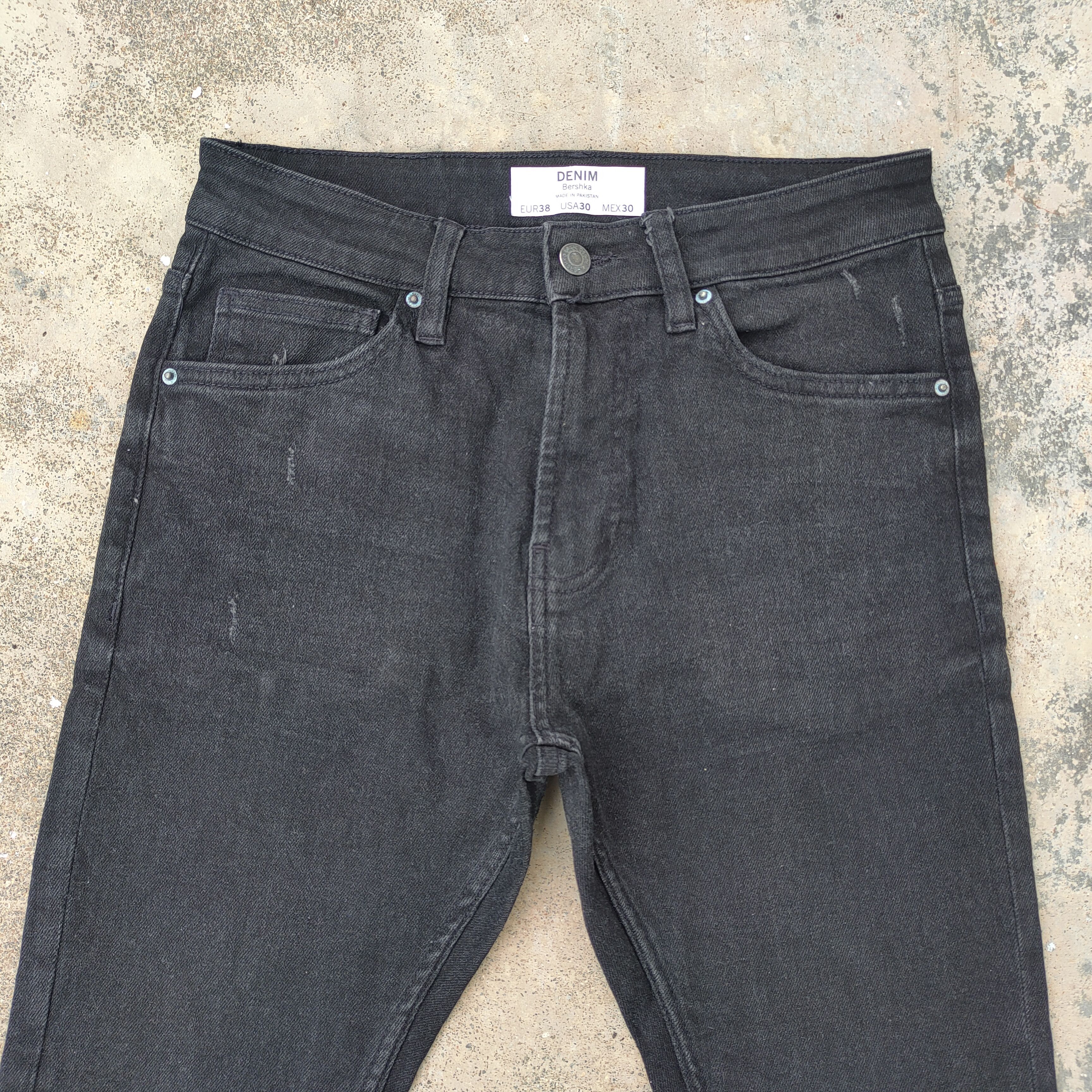 Japanese Brand × Jean VINTAGE JAPANESE SKINNY BLACK RIPPED DENIM JEANS PANTS Size US 30 / EU 46 - 2 Thumbnail