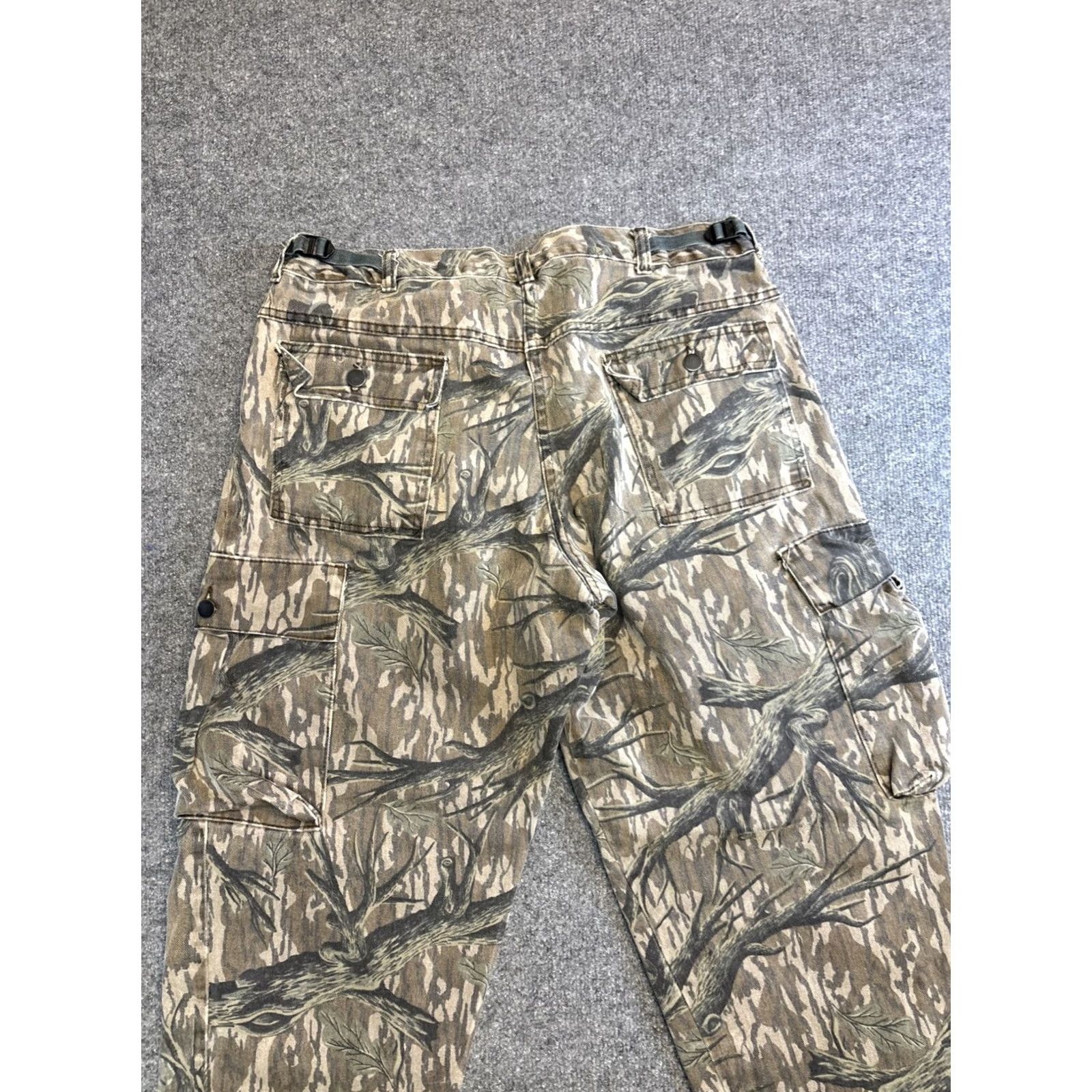 Bark VINTAGE Trebark USA Made Men’s L Tree Bark Camo Cargo Pants Brown Cargo Pocket Straight Leg 80s 90s Mens Size US 33 - 5 Thumbnail